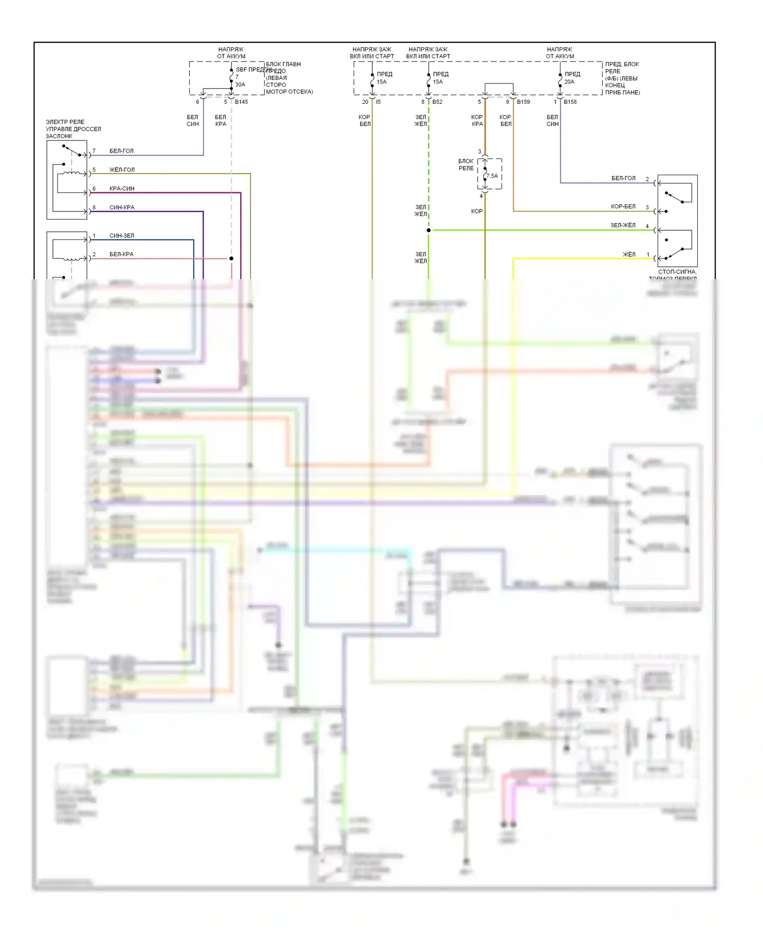 Outback Subaru BP рестайлинг (2006-2009): 3,0л, электросхема круиз-контроля 