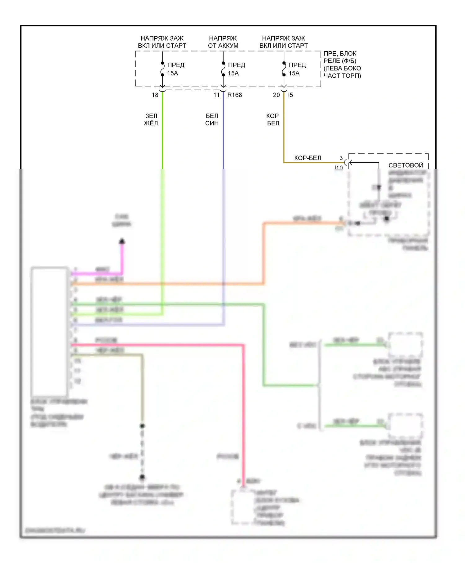 Outback Subaru BP рестайлинг (2006-2009): Электросхема контроля давления в шинах 