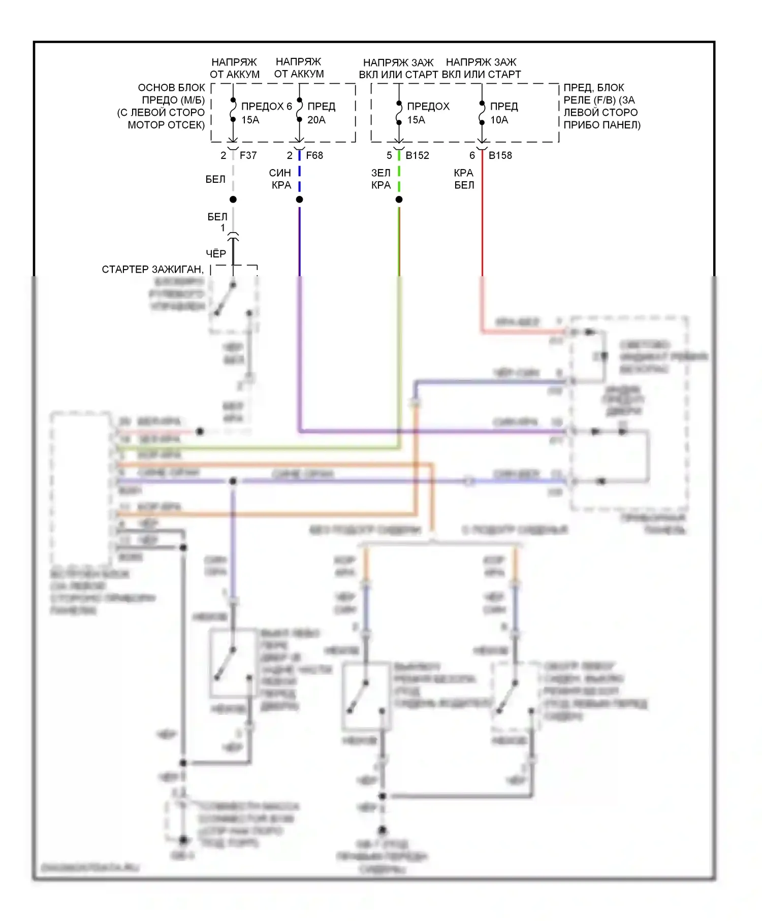 Outback Subaru BP рестайлинг (2006-2009): Электросхема помощников водителя 