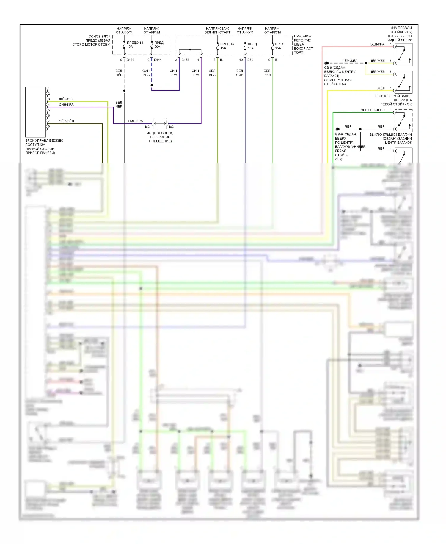 Outback Subaru BP рестайлинг (2006-2009): Электросхема центрального замка 