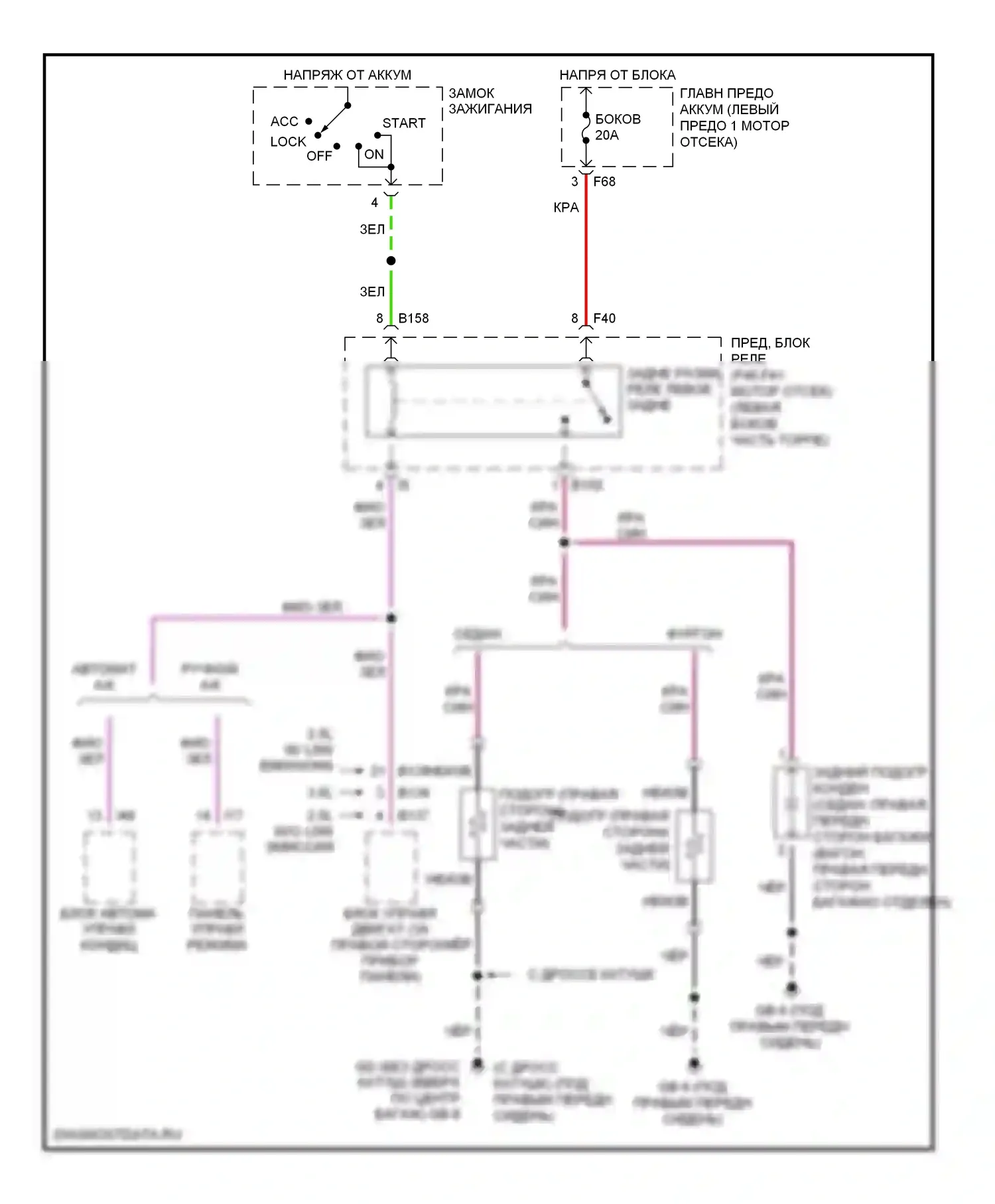 Outback Subaru BP (2003-2006): Электросхема заднего подогрева 
