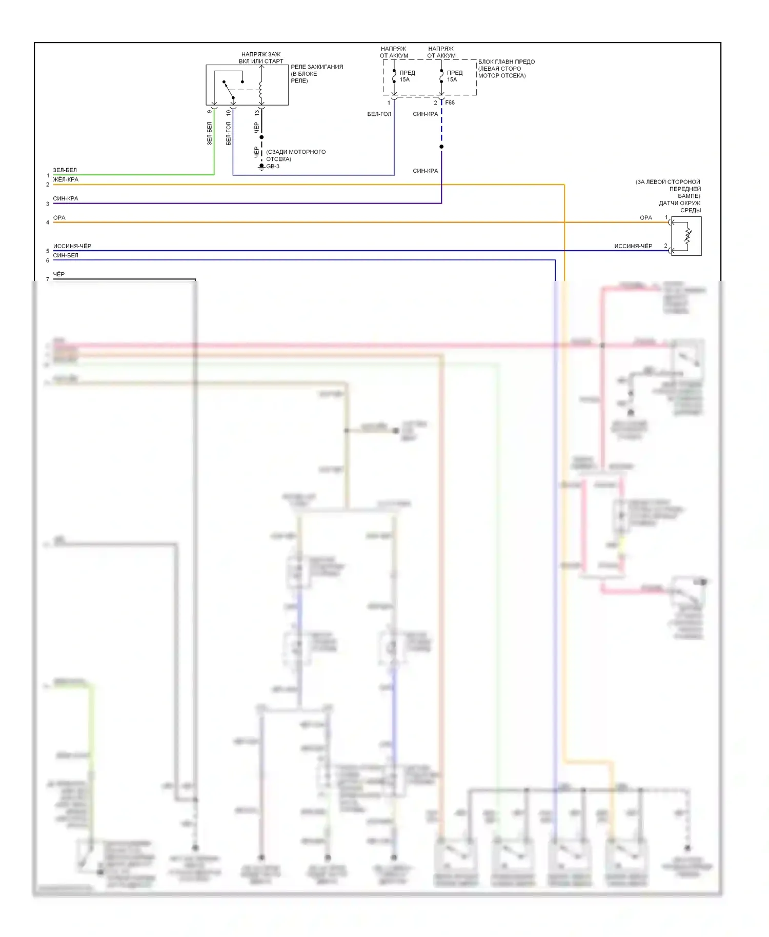 Outback Subaru BP (2003-2006): Электросхема приборной панели, без спортивной смены (2 из 2) 