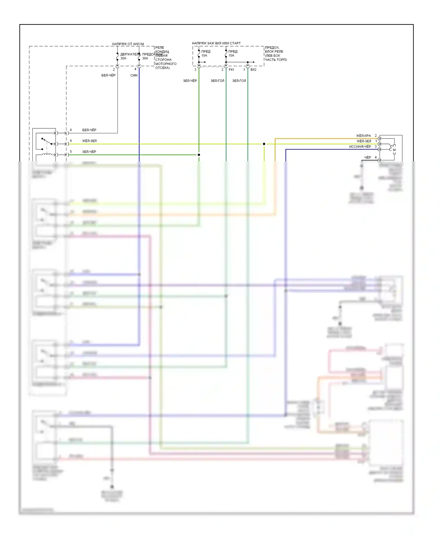 Outback Subaru BP (2003-2006): 3,0л, электросхема вентилятора охлаждения 