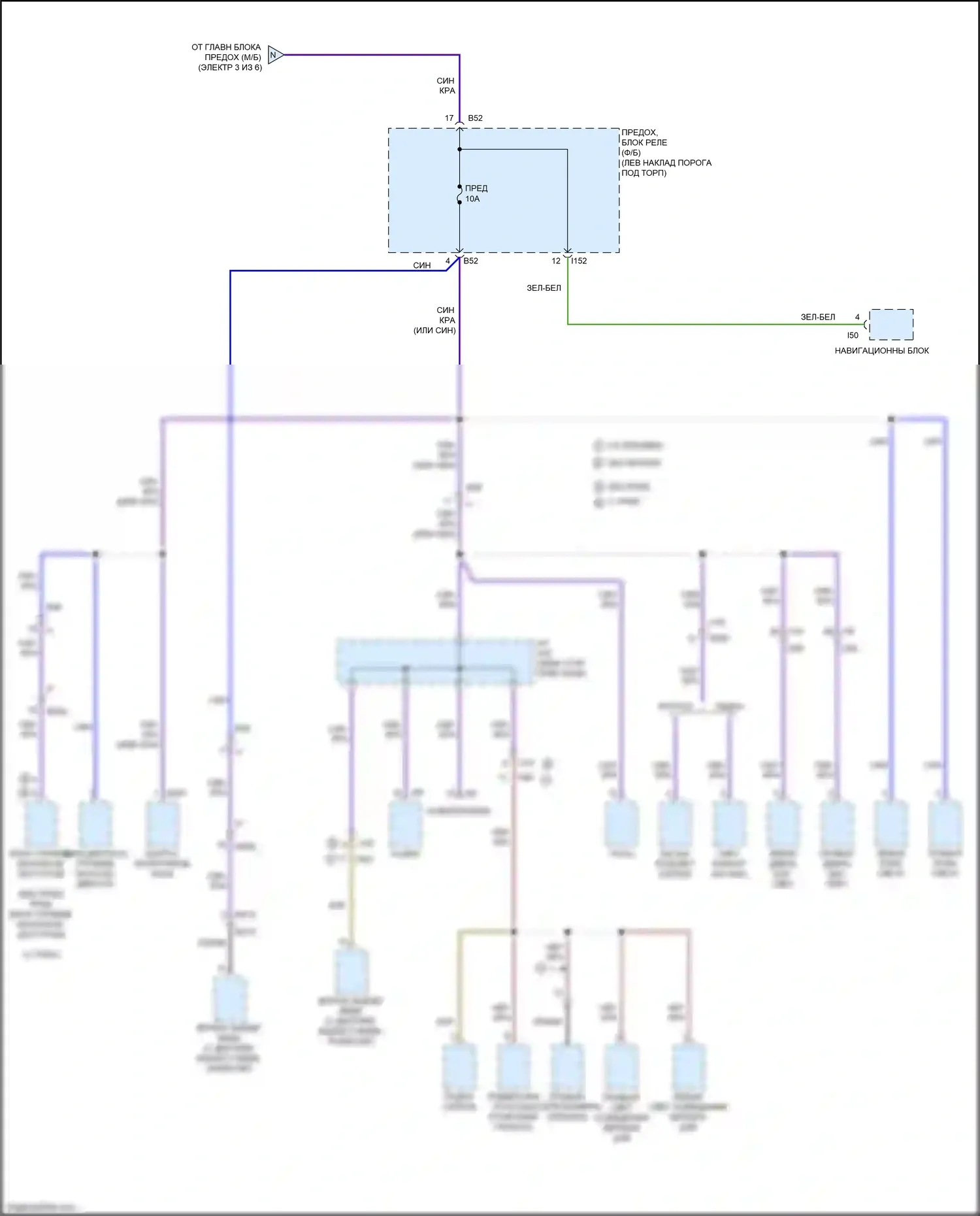 Outback Subaru BR рестайлинг (2012-2014): Электросхема блока предохранителей реле (6 из 6) 