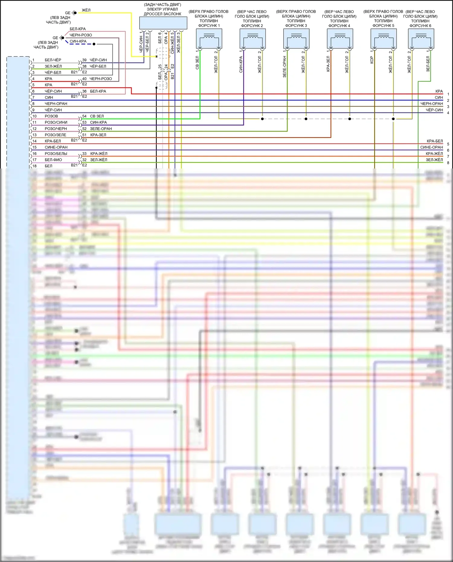 Outback Subaru BR рестайлинг (2012-2014): Электросхема двигателя 3.6л (1 из 5) 