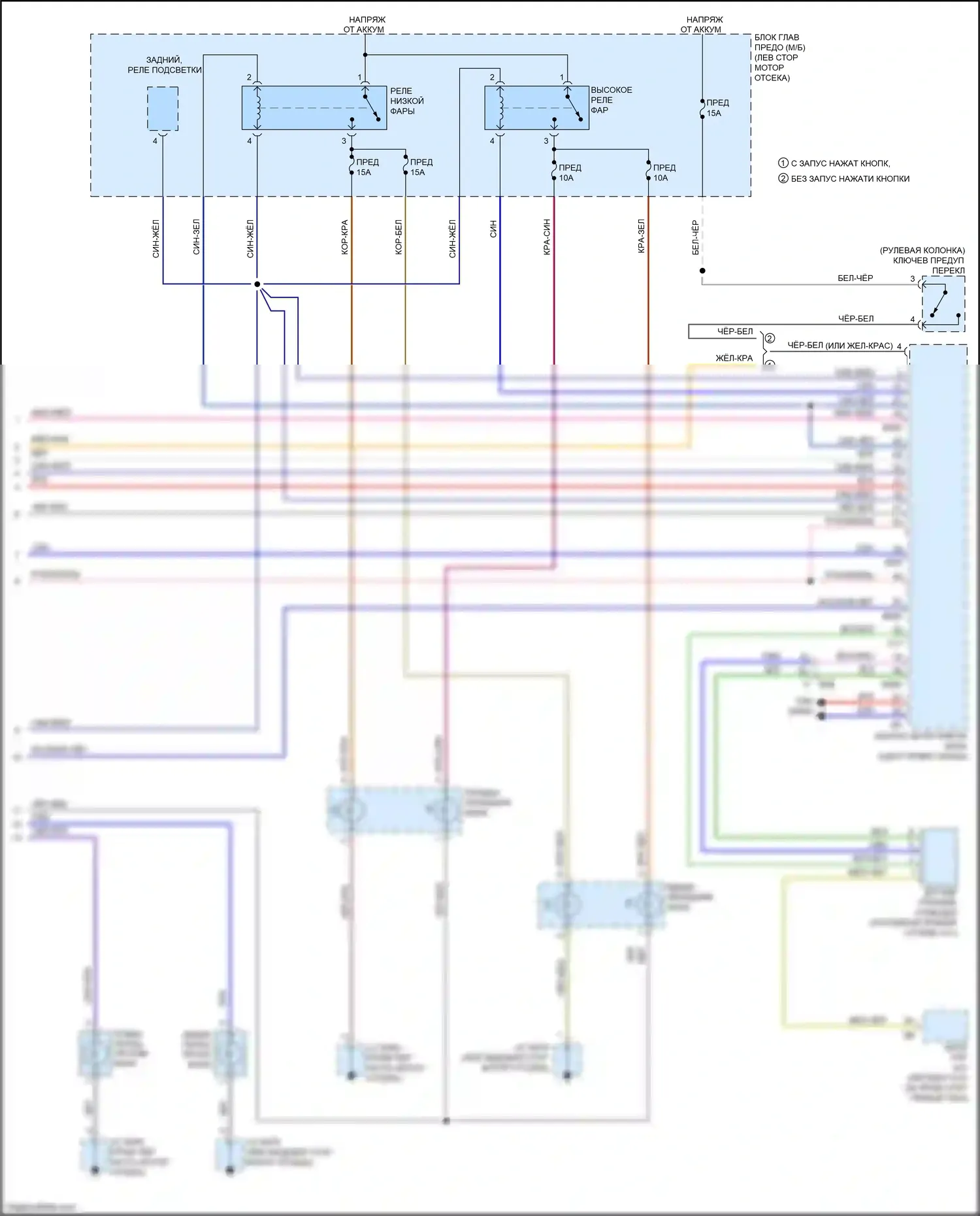 Outback Subaru BR рестайлинг (2012-2014): Электросхема фар (2 из 2) 