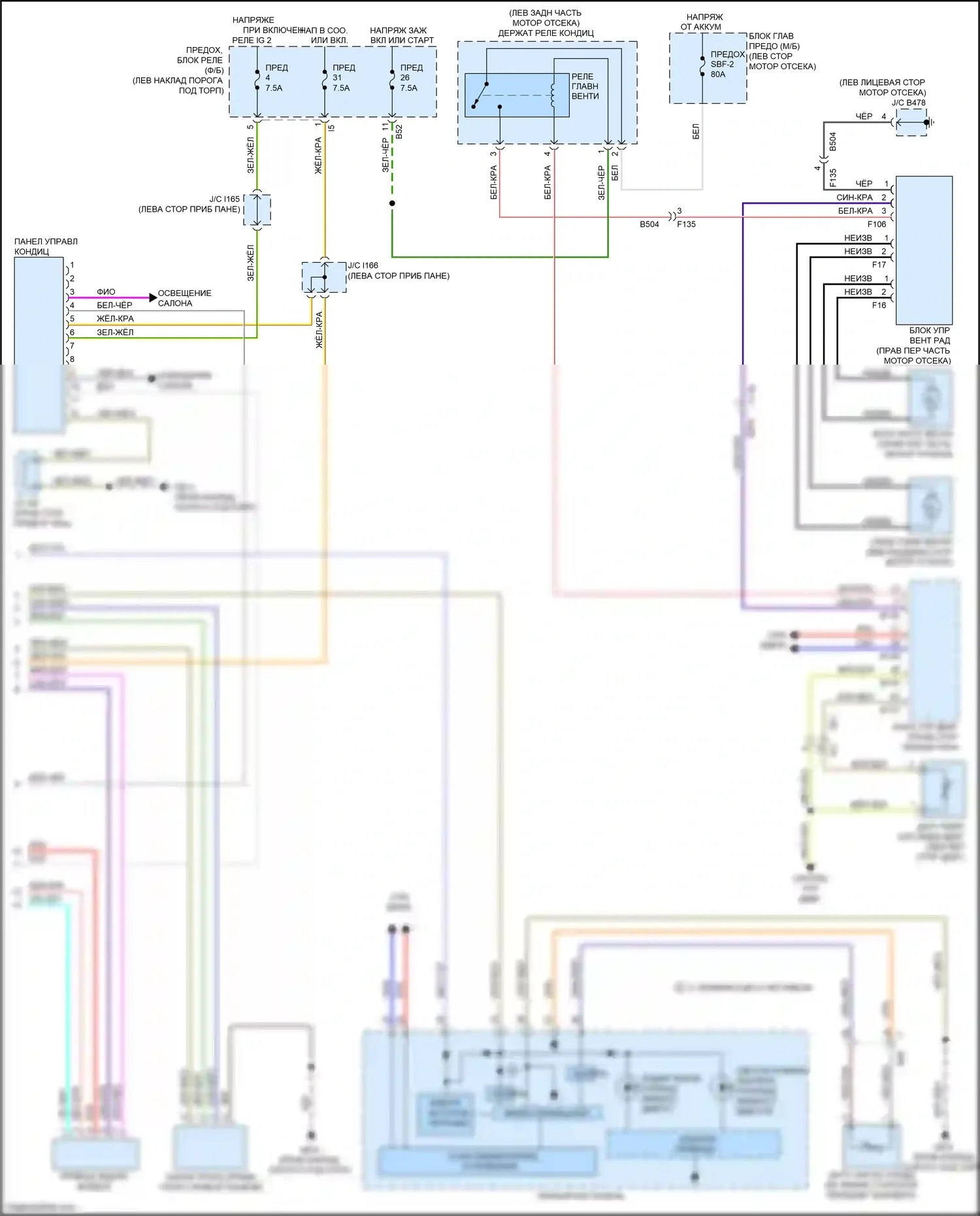 Outback Subaru BR рестайлинг (2012-2014): 3,6л, электросхема климат контроля (2 из 2) 