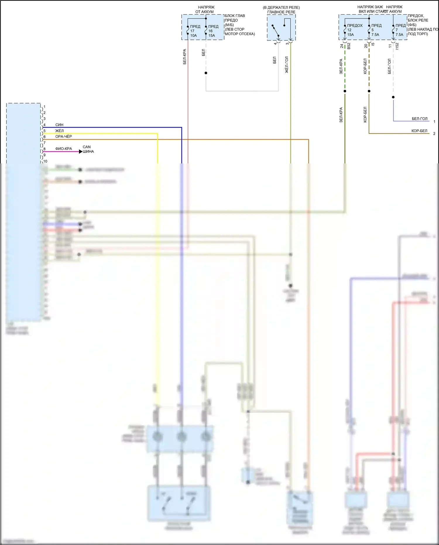 Outback Subaru BR рестайлинг (2012-2014): Электросхема автоматической коробки передач (1 из 2) 