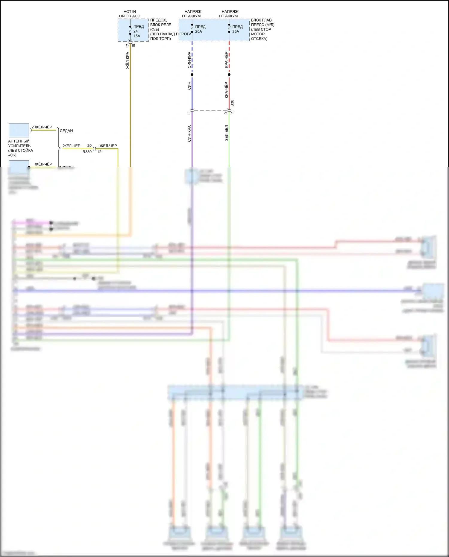 Outback Subaru BR рестайлинг (2012-2014): Электросхема обеспечения радиосвязи 