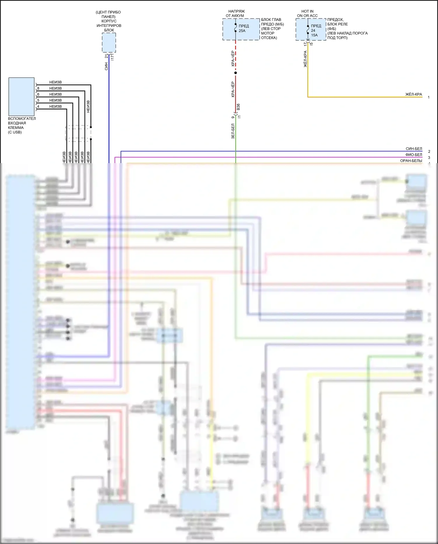 Outback Subaru BR рестайлинг (2012-2014): Электросхема радиосистемы премиум-класса (1 из 2) 