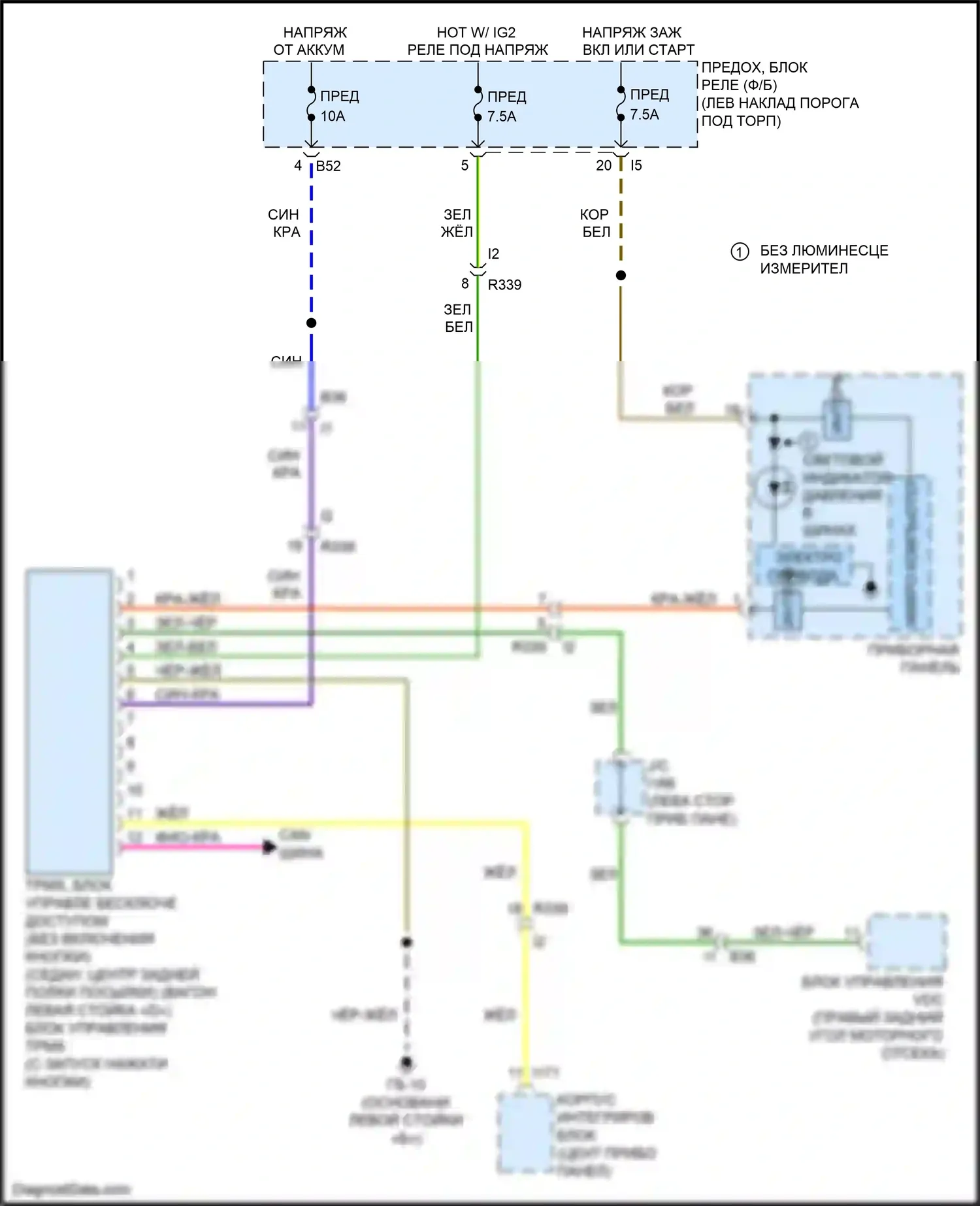 Outback Subaru BR рестайлинг (2012-2014): Электросхема контроля давления в шинах 