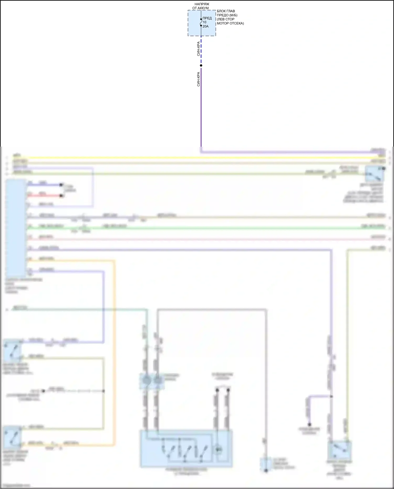 Outback Subaru BR рестайлинг (2012-2014): Электросхема приборной панели (2 из 3) 