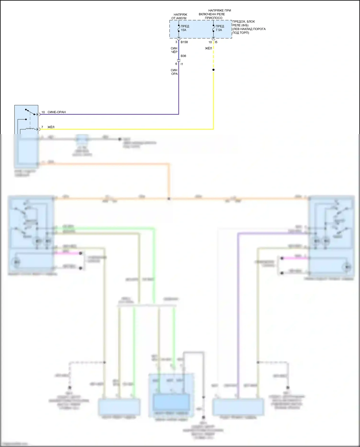 Outback Subaru BR рестайлинг (2012-2014): Электросхема обогреваемых сидений 