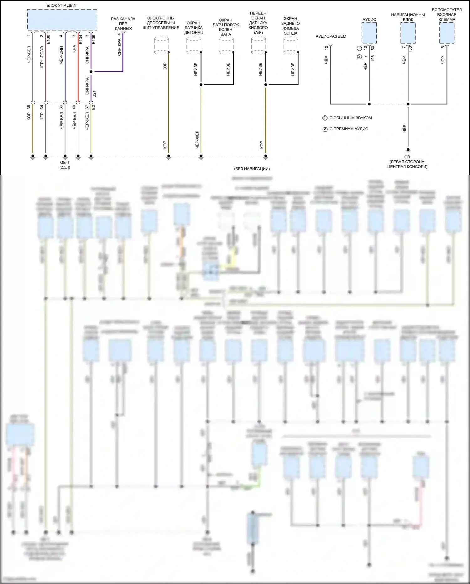 Outback Subaru BR рестайлинг (2012-2014): Электросхема точек подключения масс (4 из 4) 