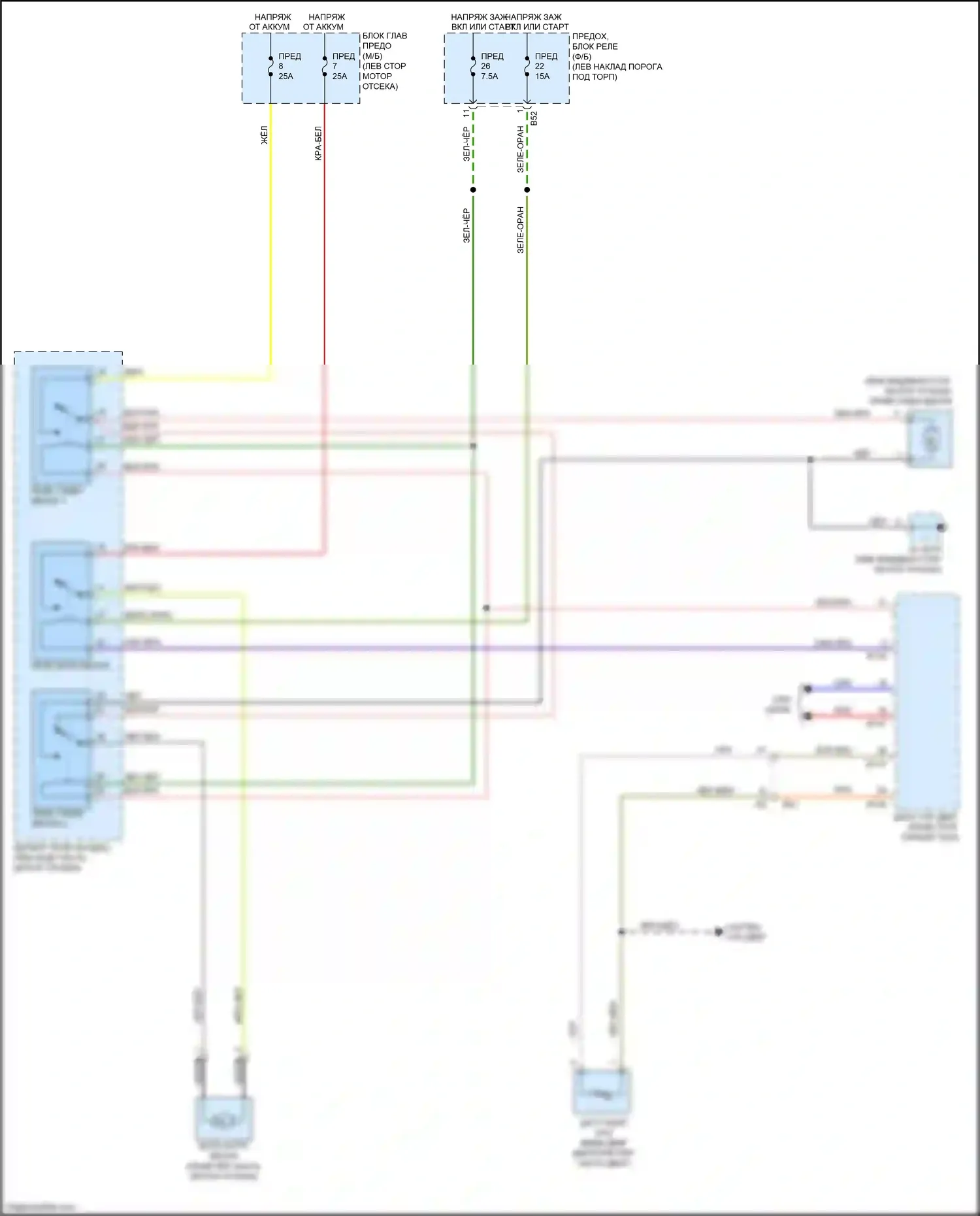 Outback Subaru BR рестайлинг (2012-2014): 2,5л, электросхема вентилятора охлаждения 