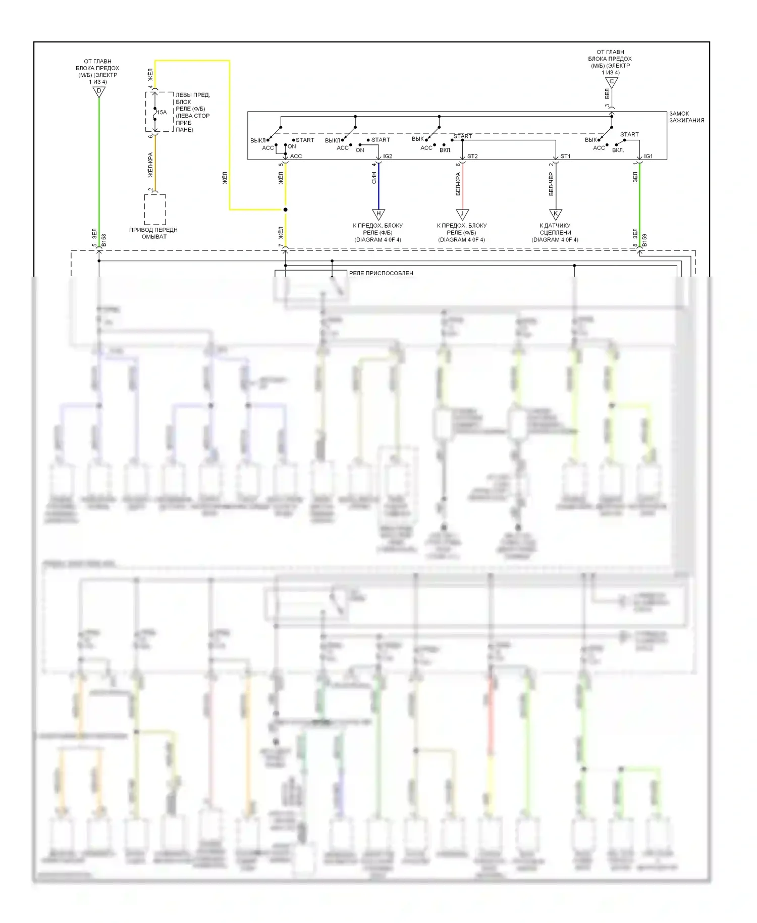 Outback Subaru BR (2009-2012): Электросхема блока предохранителей реле (3 из 4) 