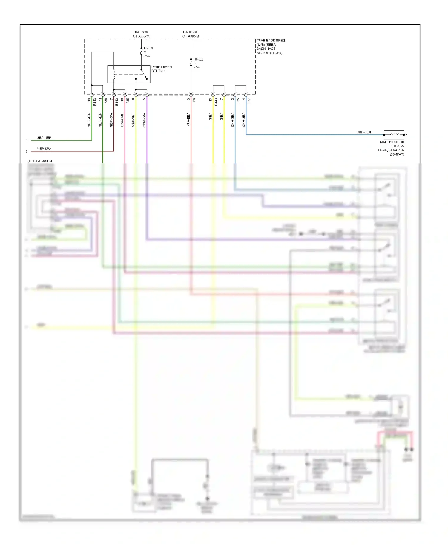 Outback Subaru BR (2009-2012): Электросхема ручного кондиционера (2 из 2) 