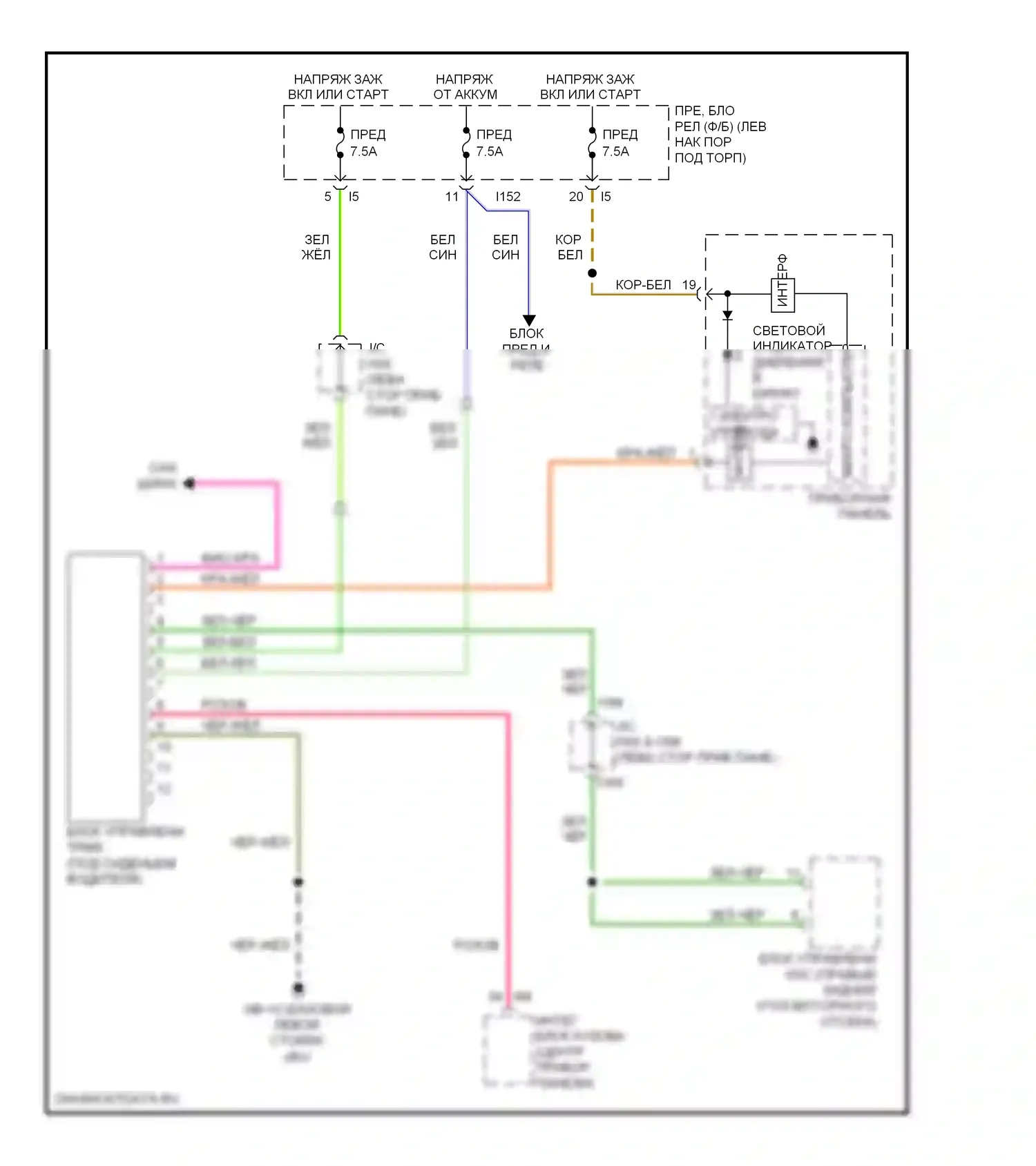 Outback Subaru BR (2009-2012): Электросхема контроля давления в шинах 