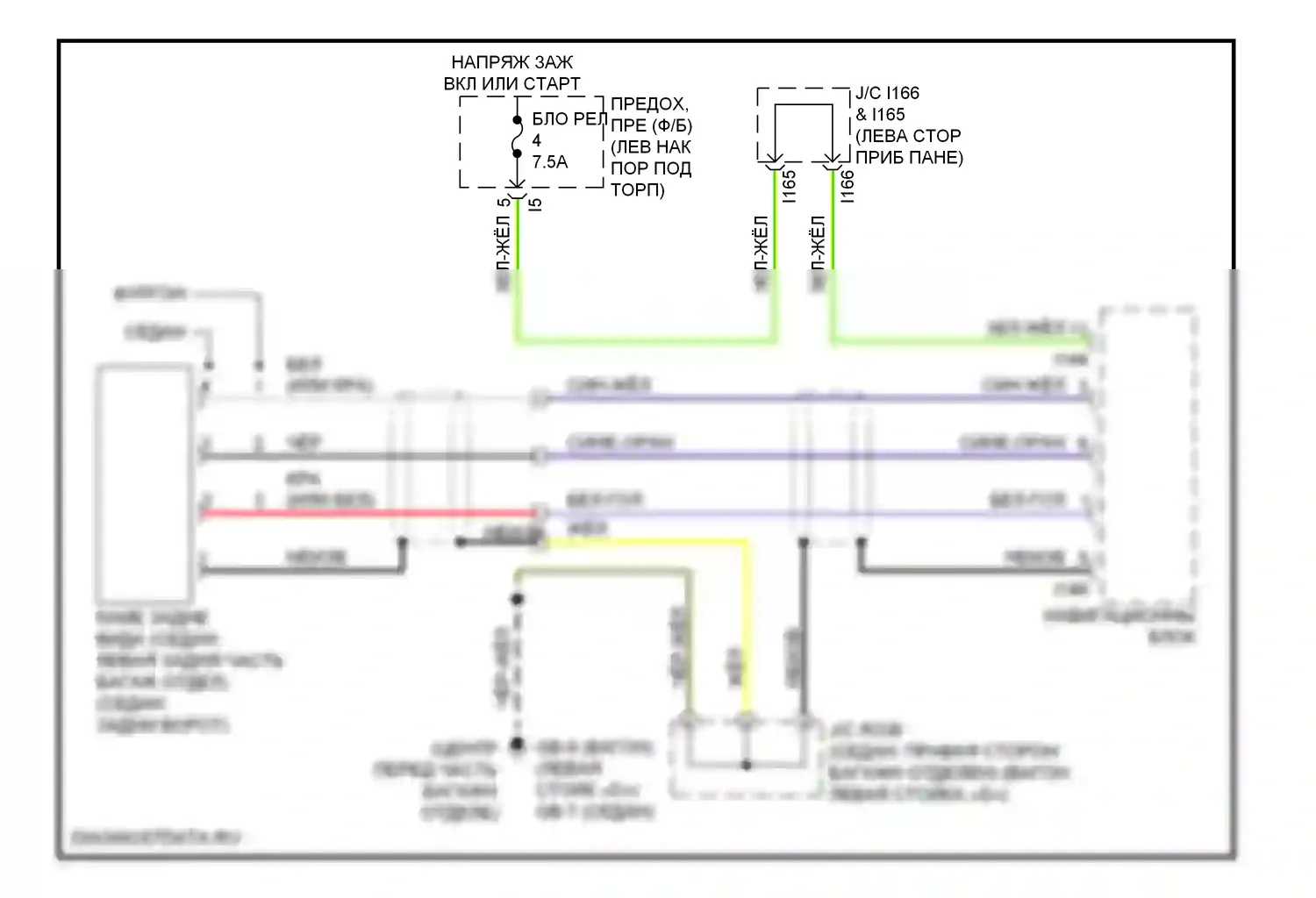 Outback Subaru BR (2009-2012): Электросхема камеры заднего вида 