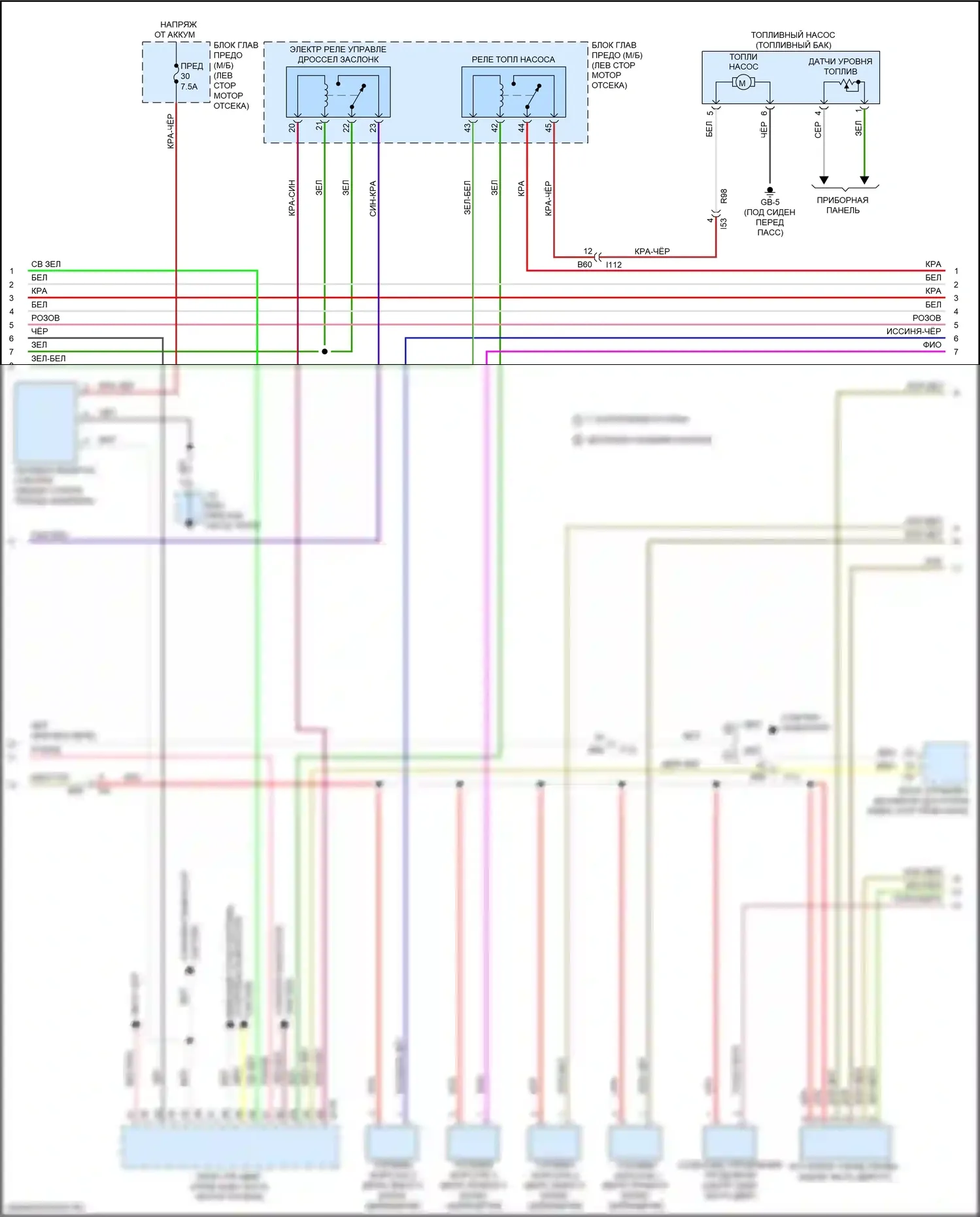 Outback Subaru BS рестайлинг (2017-2021): Электросхема двигателя 2.5l (2 из 5) 