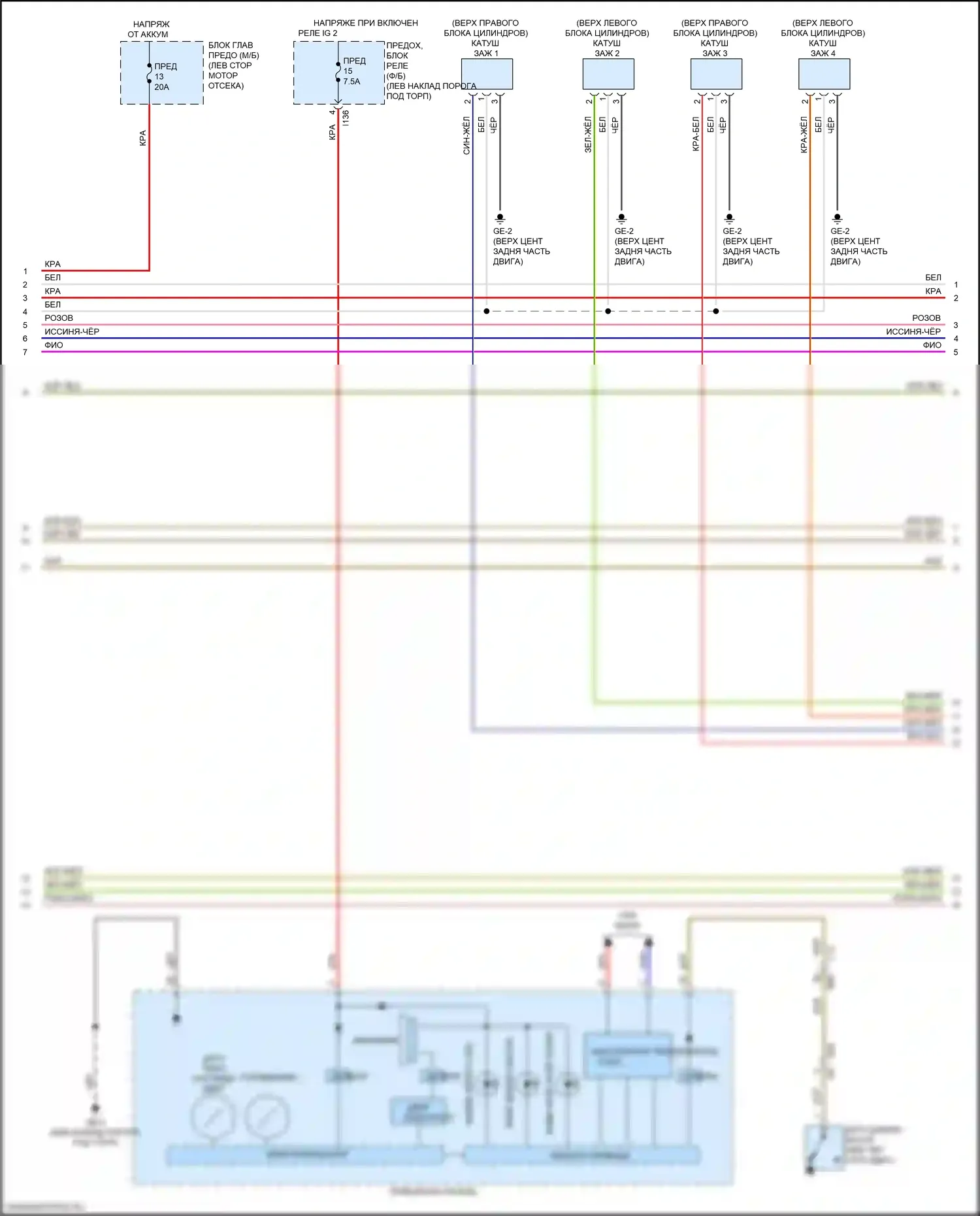 Outback Subaru BS рестайлинг (2017-2021): Электросхема двигателя 2.5l (3 из 5) 