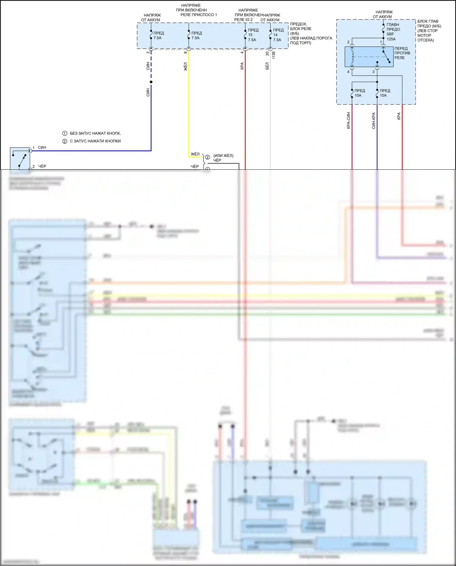 Outback Subaru BS рестайлинг (2017-2021): Электросхема фар (1 из 3) 