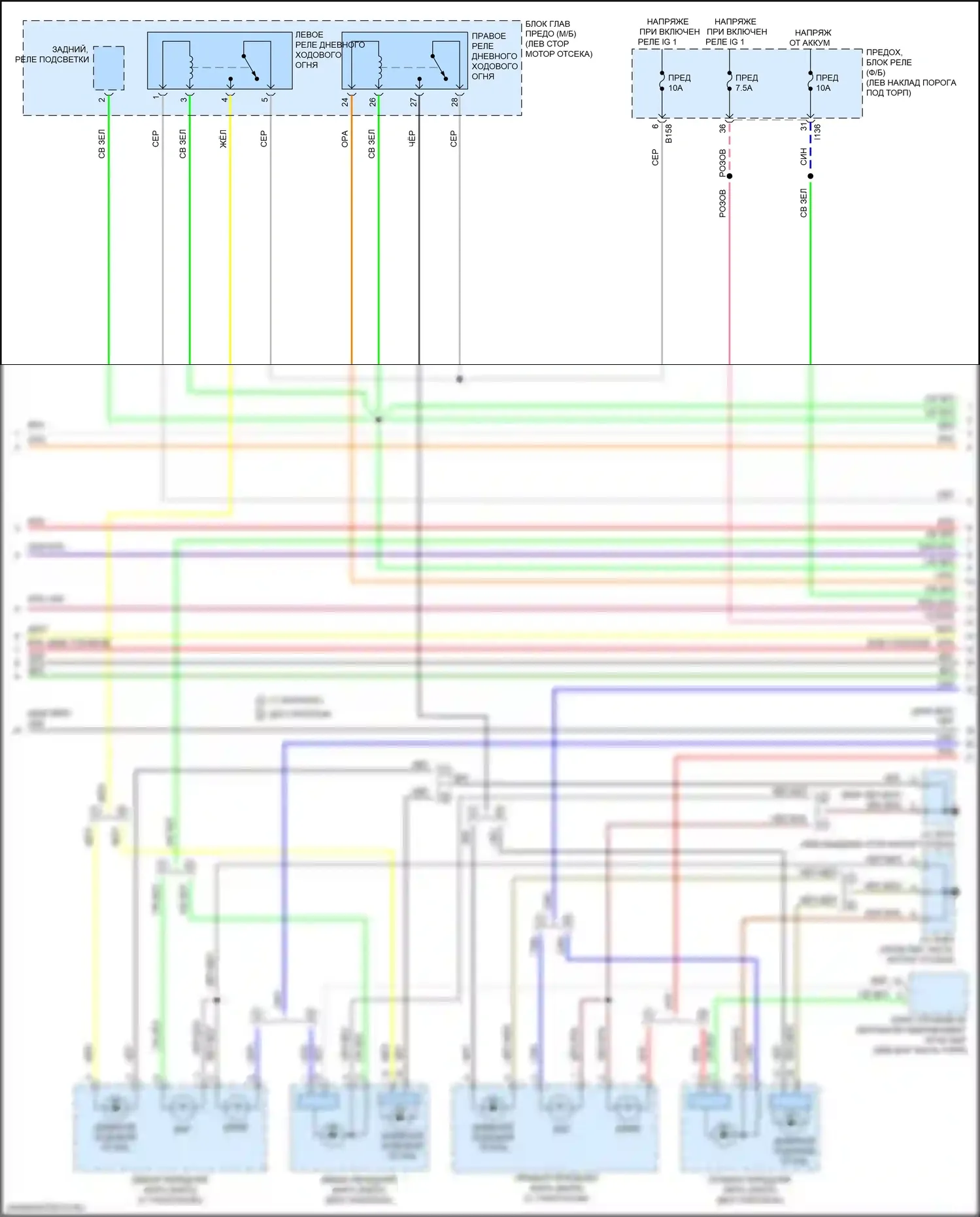 Outback Subaru BS рестайлинг (2017-2021): Электросхема фар (2 из 3) 