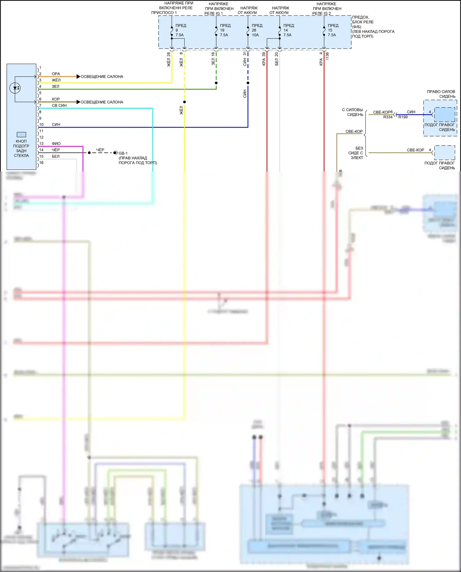 Outback Subaru BS рестайлинг (2017-2021): 2.5л, электросхема ручного кондиционера (2 из 3) 