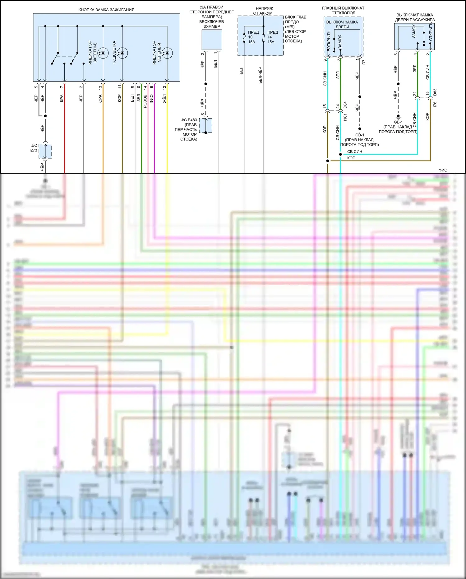 Outback Subaru BS рестайлинг (2017-2021): Электросхема принудительного входа, с системой бесключевого доступа (2 из 4) 