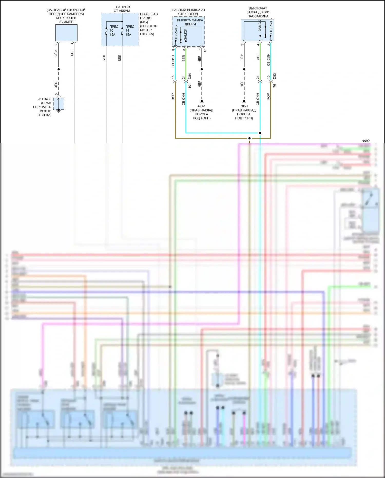 Outback Subaru BS рестайлинг (2017-2021): Электросхема защиты от взлома, без системы бесключевого доступа (2 из 4) 