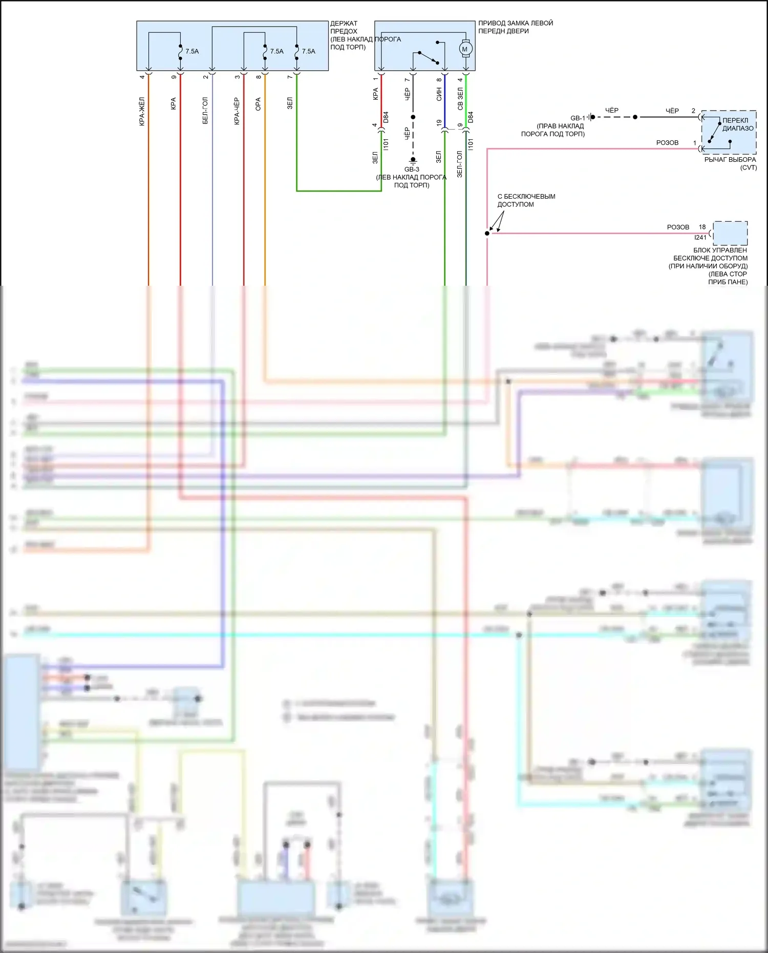Outback Subaru BS рестайлинг (2017-2021): Электросхема удаленного стартера (2 из 2) 