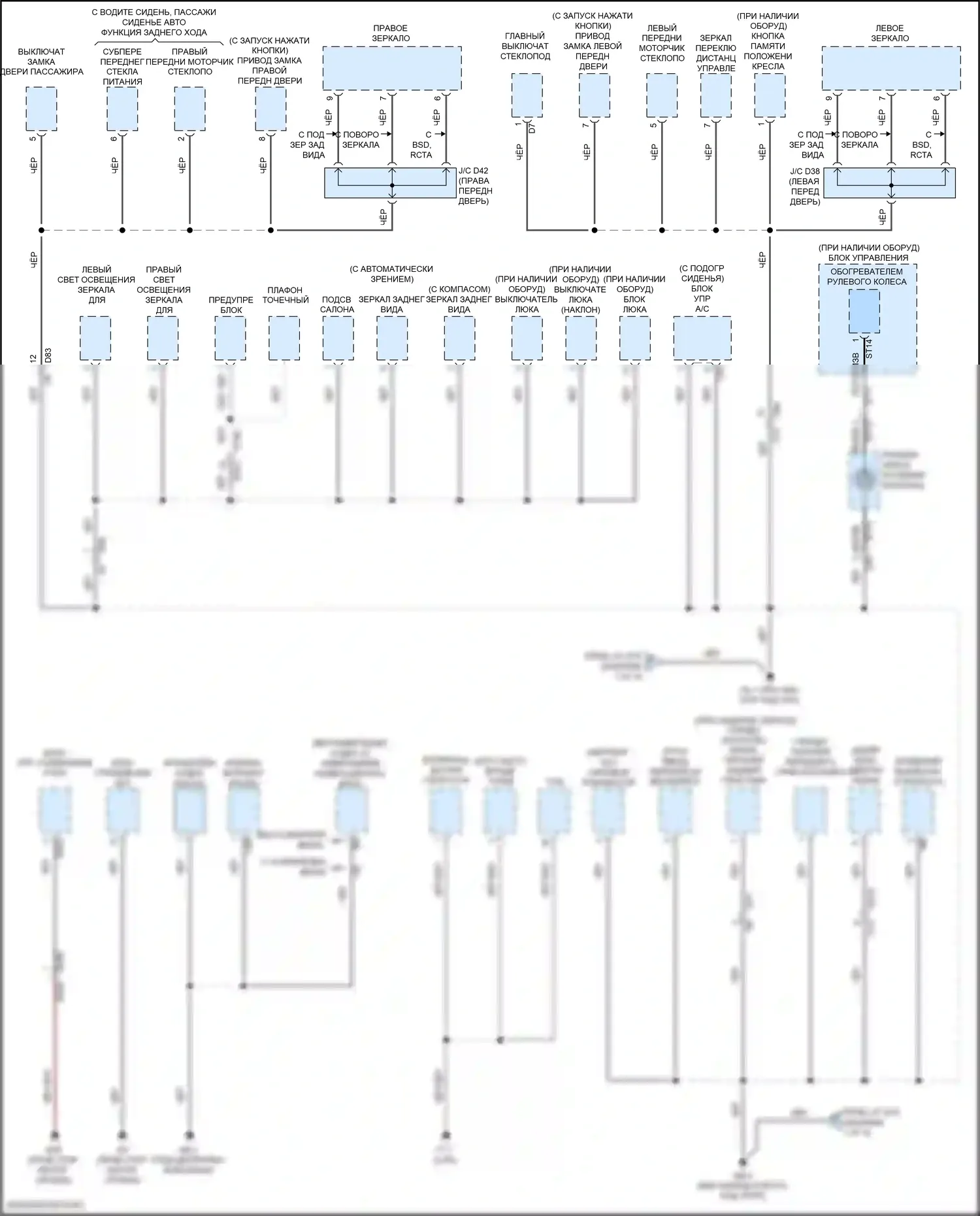 Outback Subaru BS рестайлинг (2017-2021): Электросхема точек подключения масс (3 из 4) 