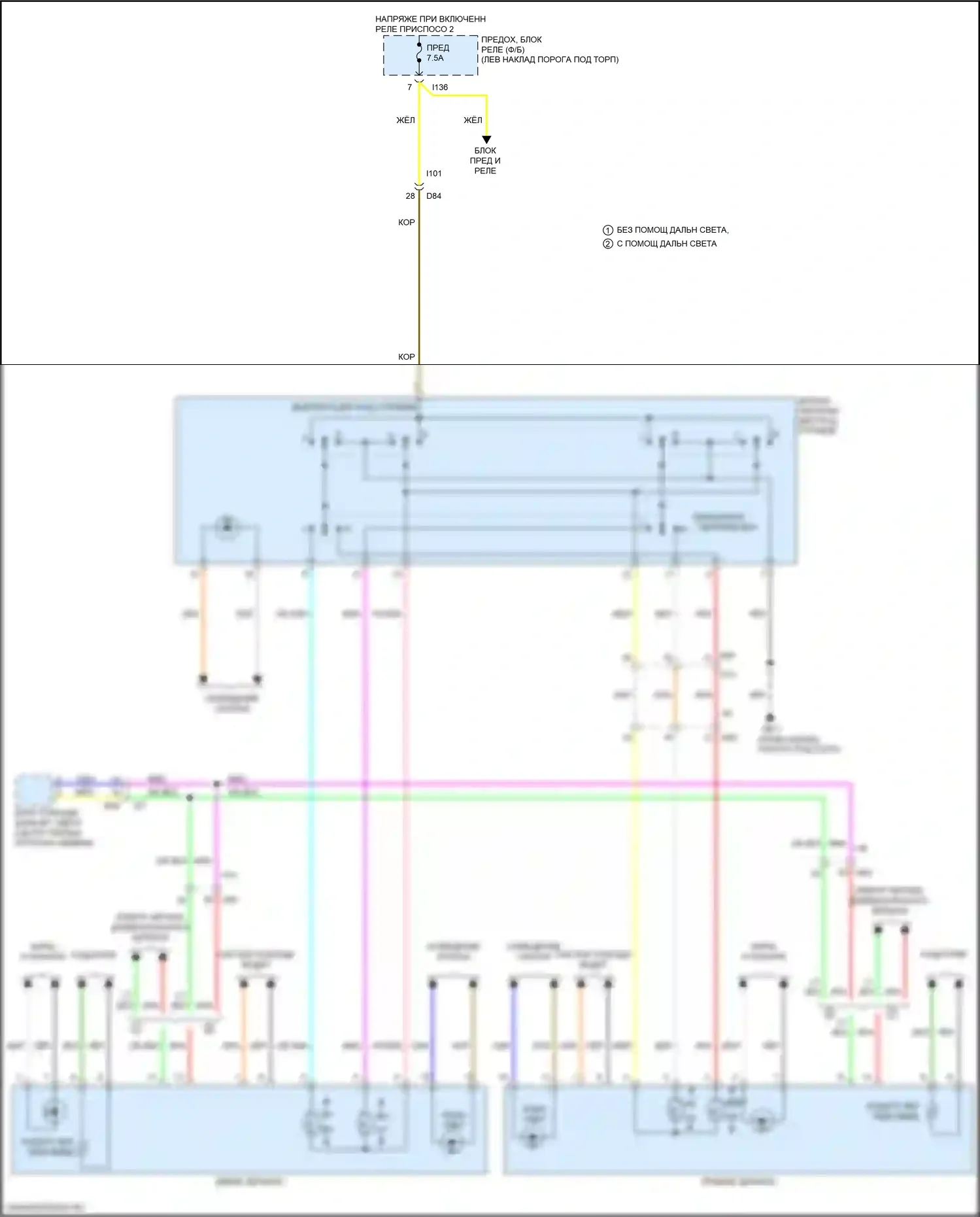Outback Subaru BS рестайлинг (2017-2021): Электросхема силового зеркала 