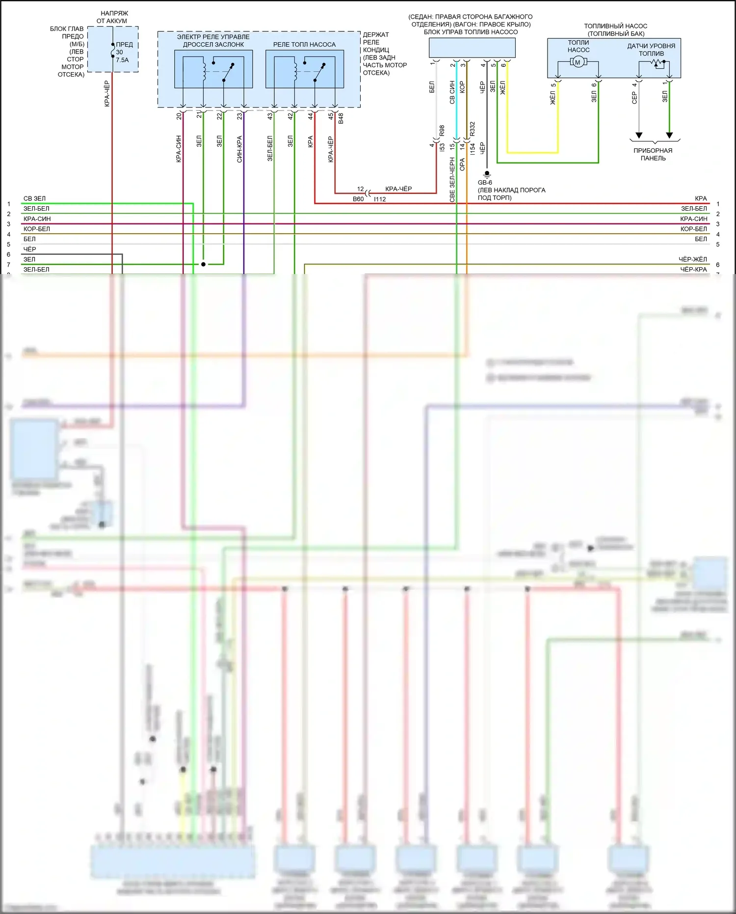 Outback Subaru BS (2014-2018): Электросхема двигателя 3.6л (2 из 6) 