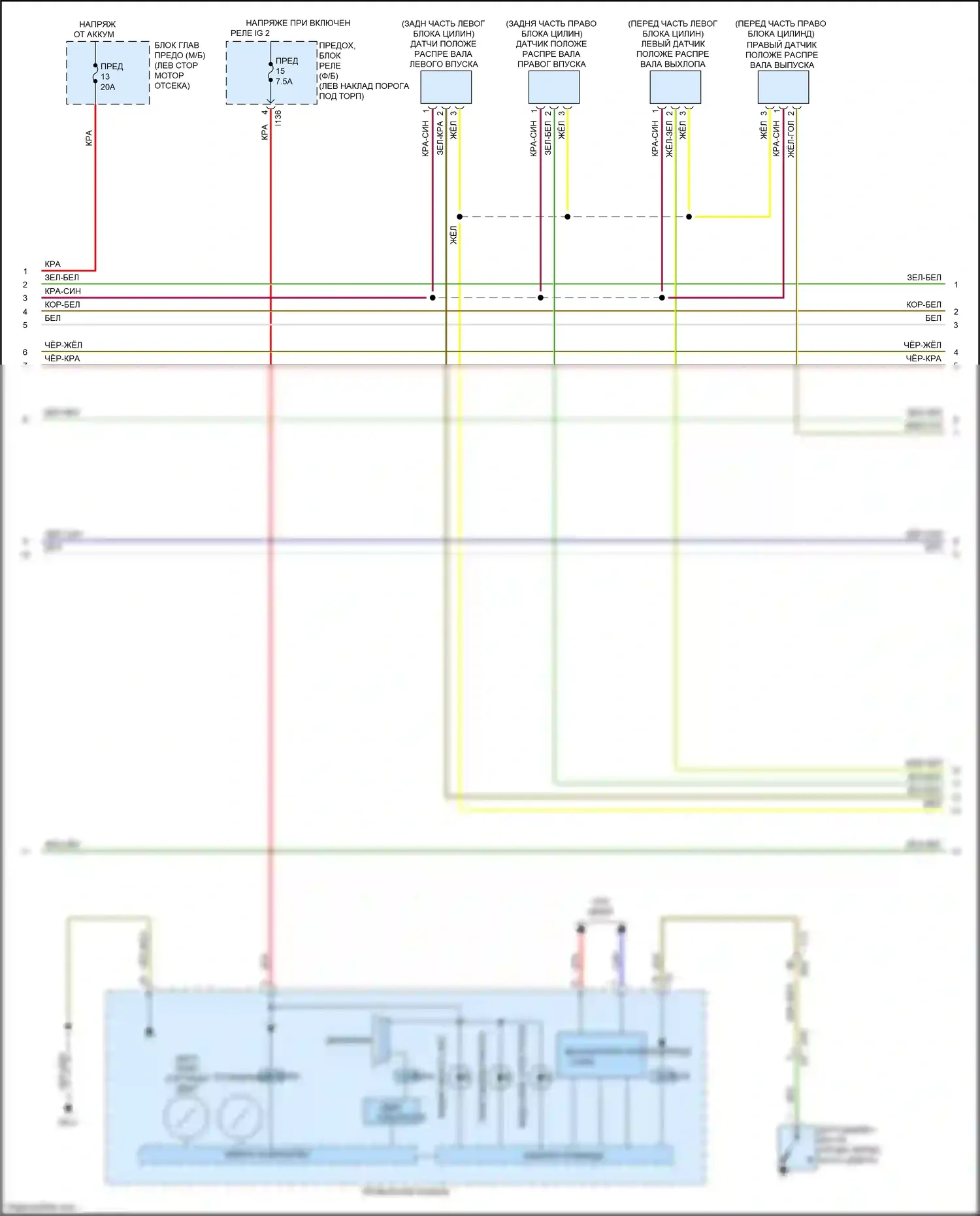 Outback Subaru BS (2014-2018): Электросхема двигателя 3.6л (3 из 6) 