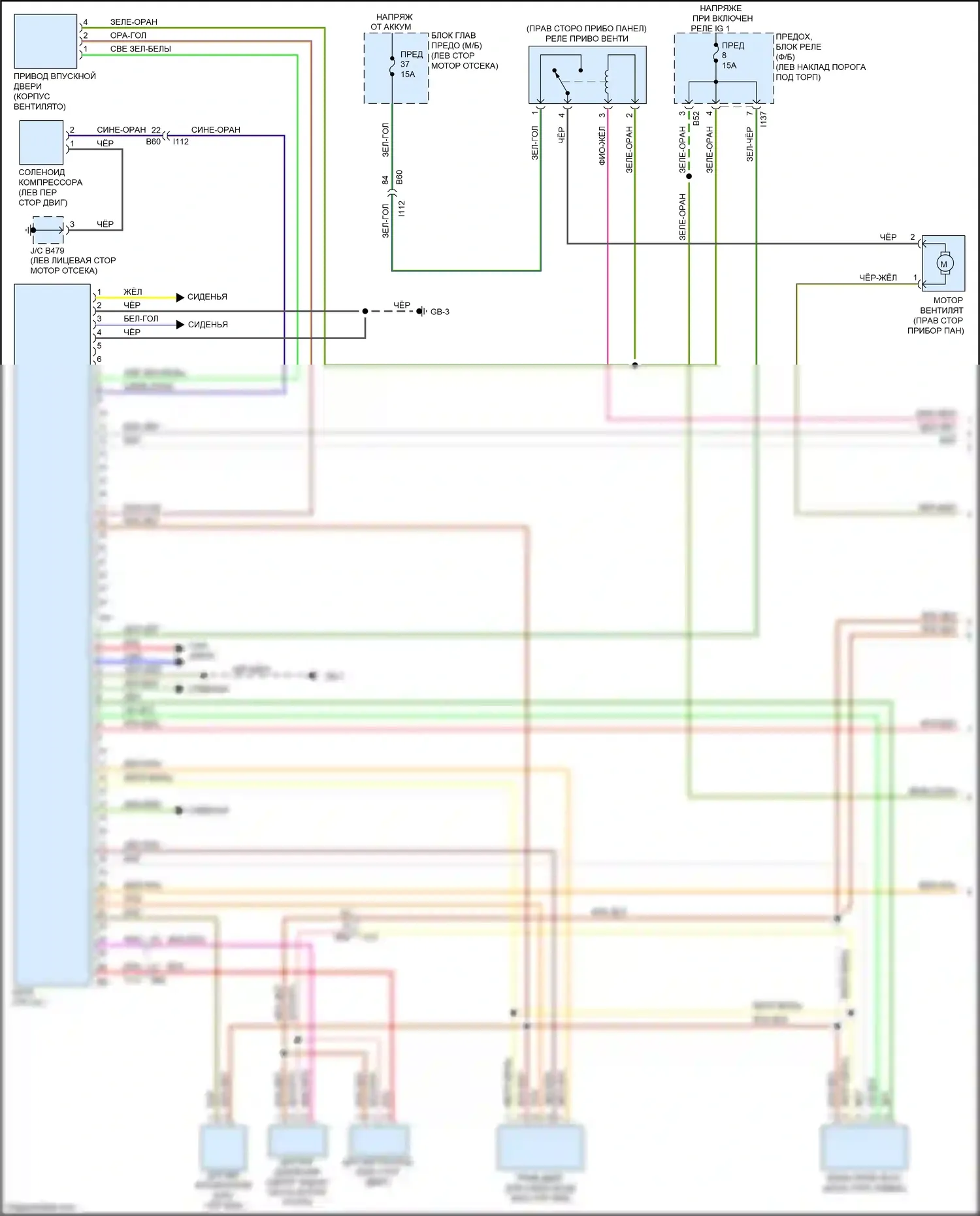 Outback Subaru BS (2014-2018): 2.5л, электросхема ручного кондиционера (1 из 3) 