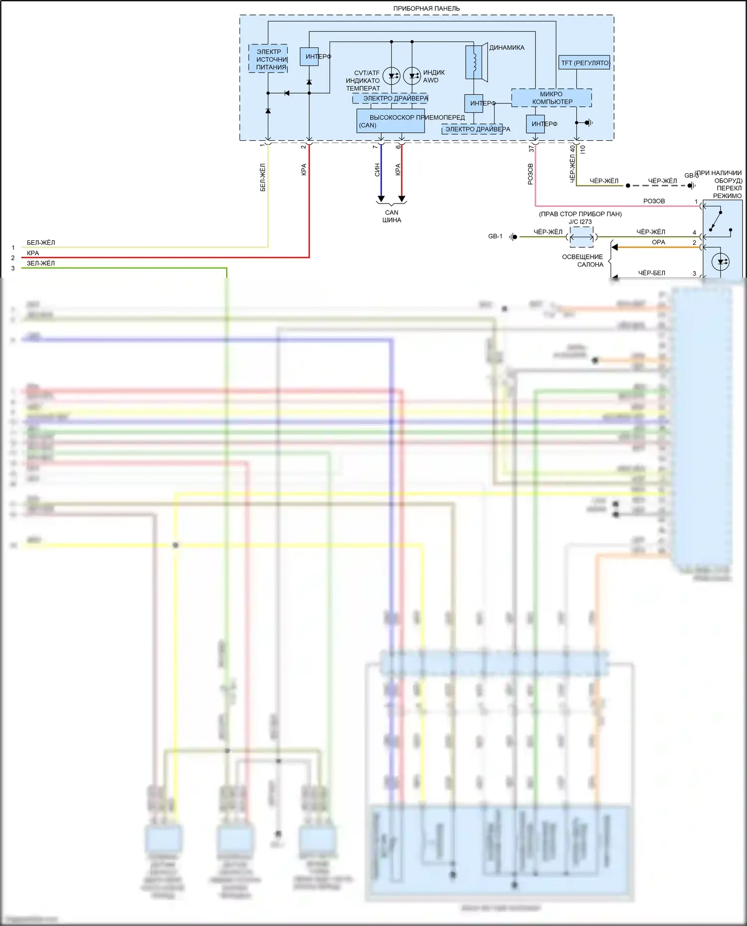 Outback Subaru BS (2014-2018): 2.5l, электросхема соединений коробки передач (2 из 2) 