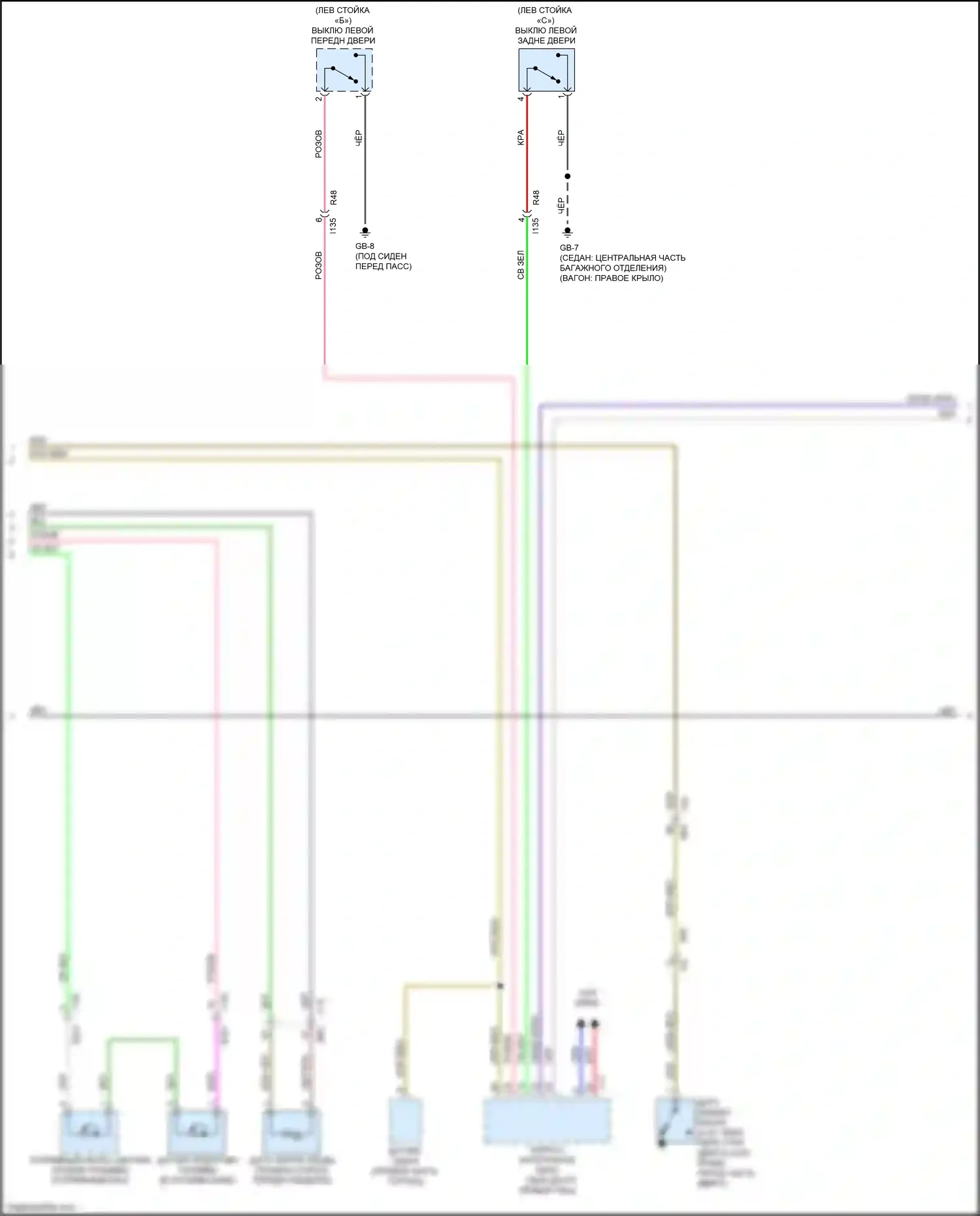 Outback Subaru BS (2014-2018): Электросхема приборной панели (2 из 3) 