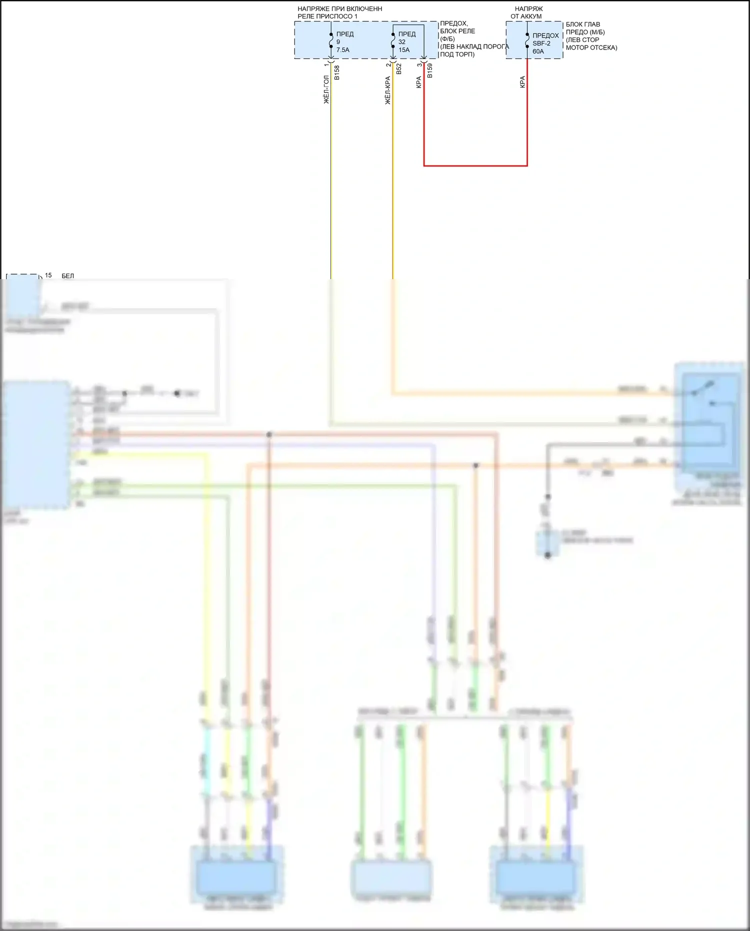 Outback Subaru BS (2014-2018): Электросхема передних обогреваемых сидений 