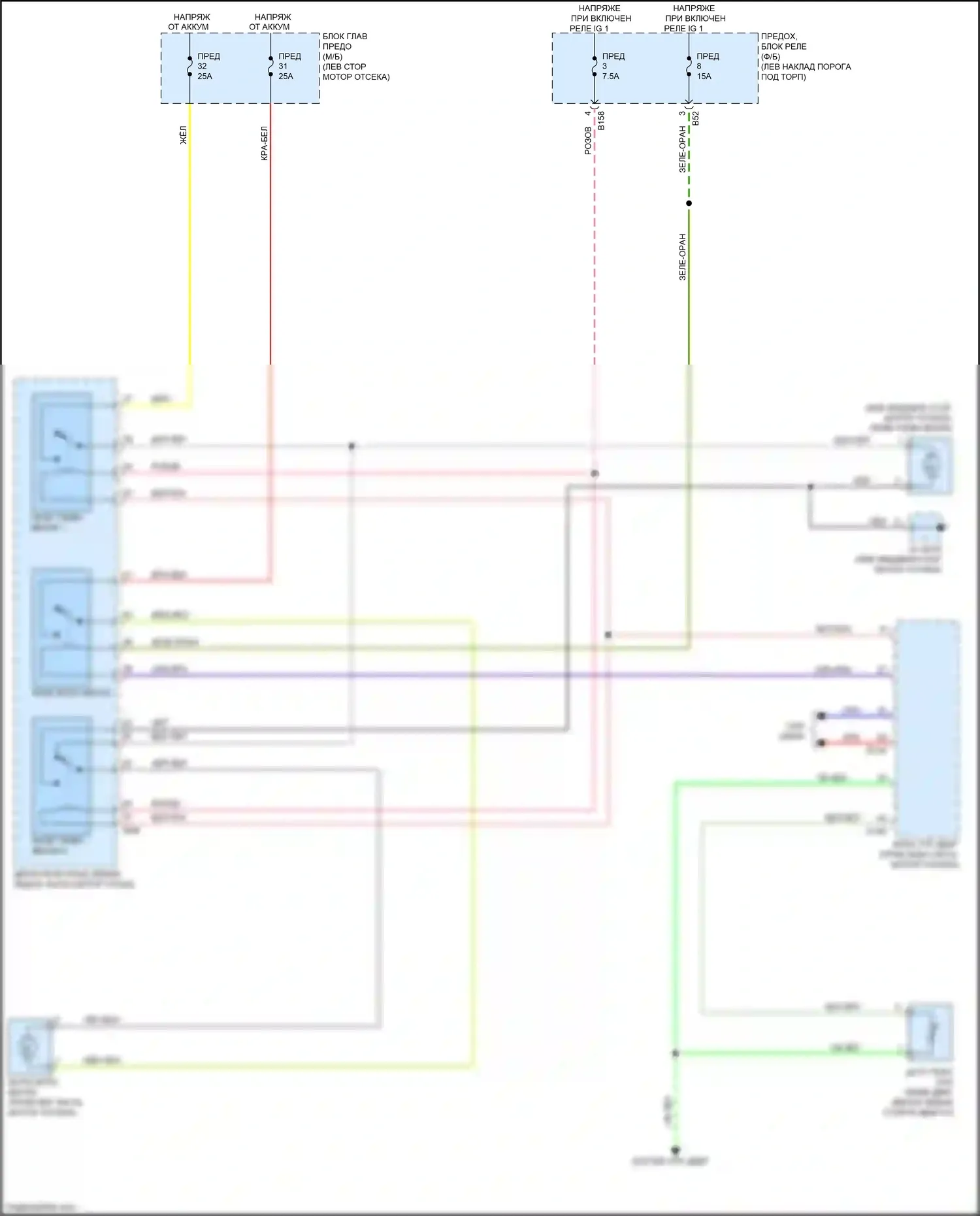 Outback Subaru BS (2014-2018): 2,5л, электросхема вентилятора охлаждения 