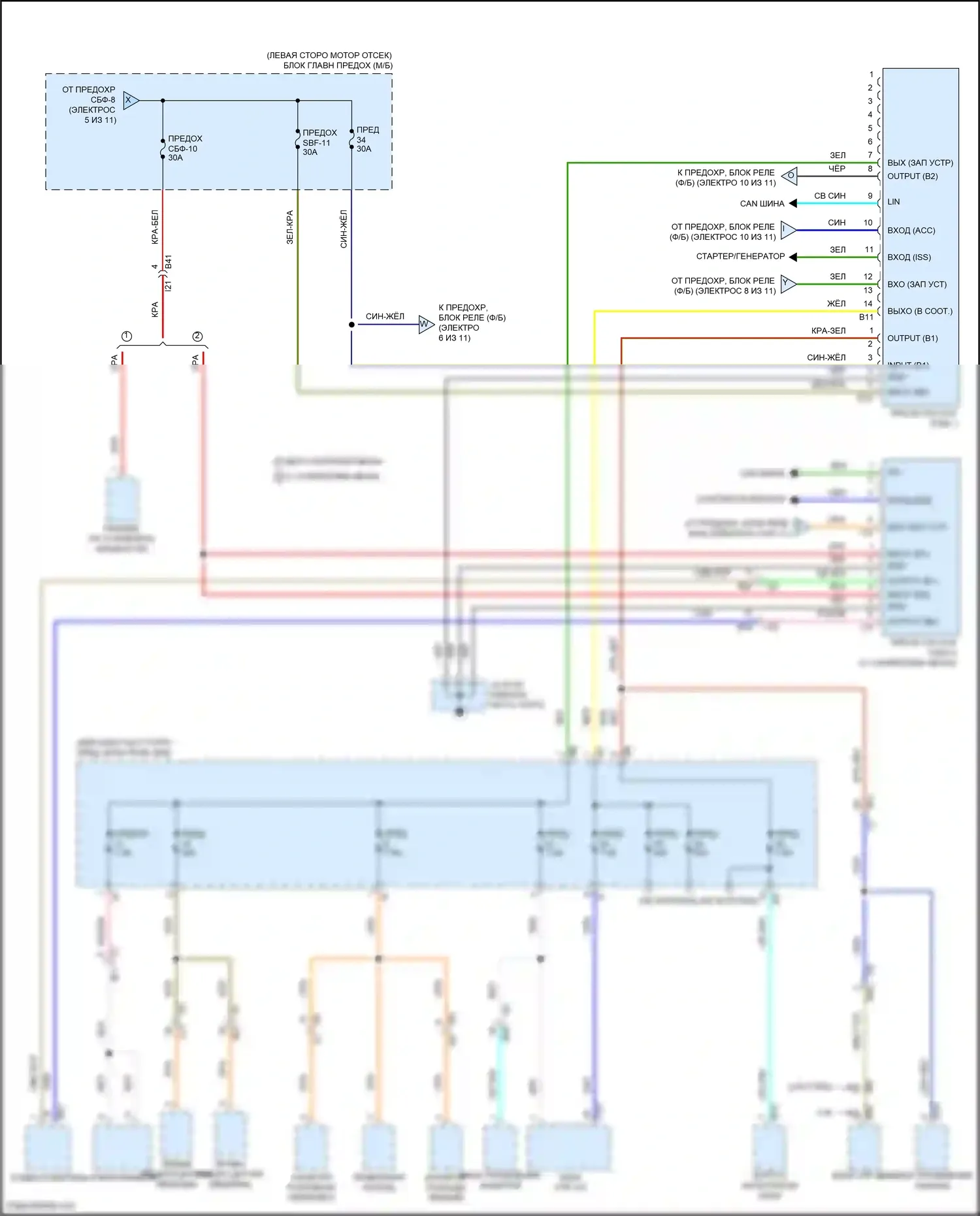Outback Subaru BT рестайлинг (2022-2024): Электросхема блока предохранителей реле (11 из 11) 