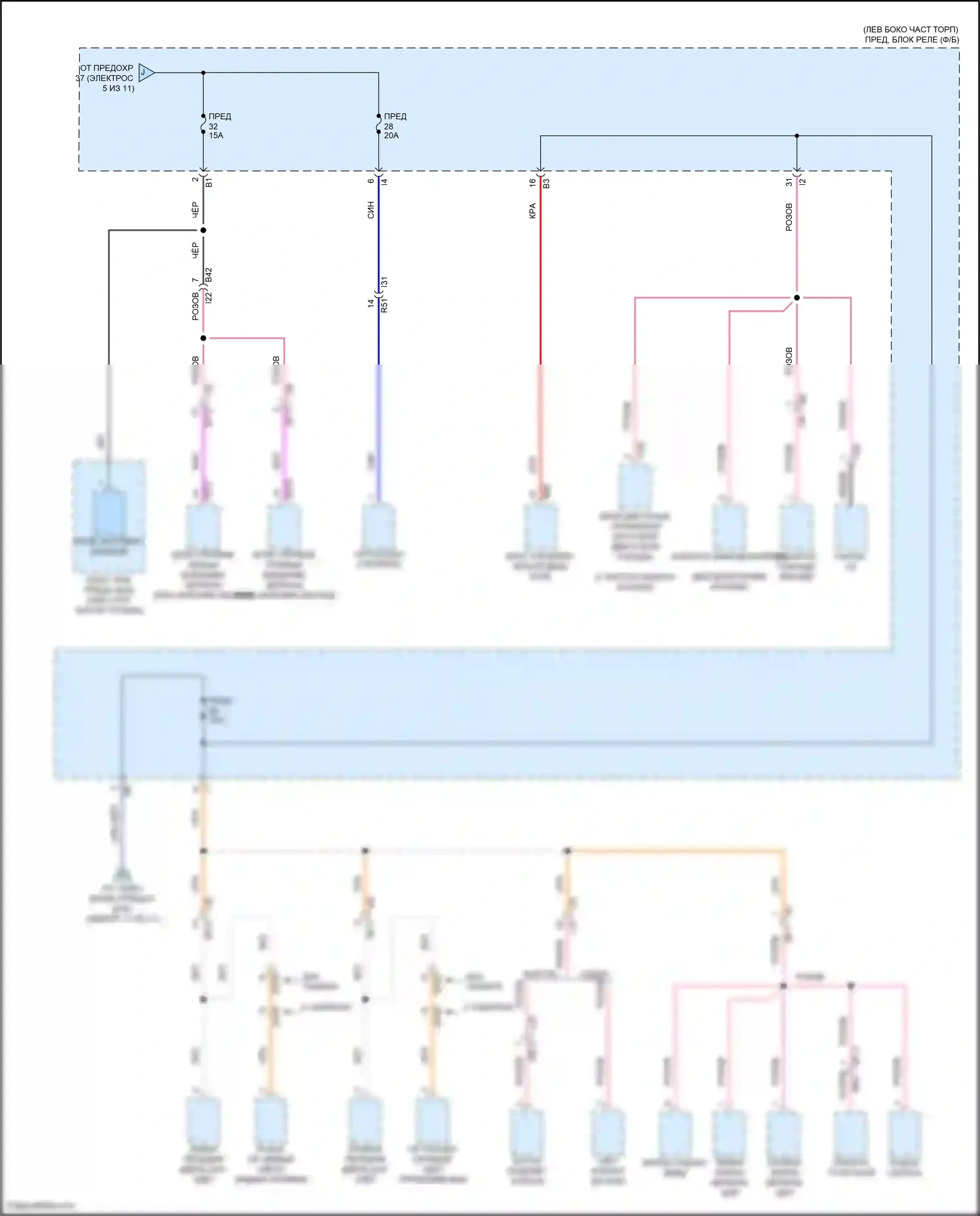 Outback Subaru BT рестайлинг (2022-2024): Электросхема блока предохранителей реле (6 из 11) 