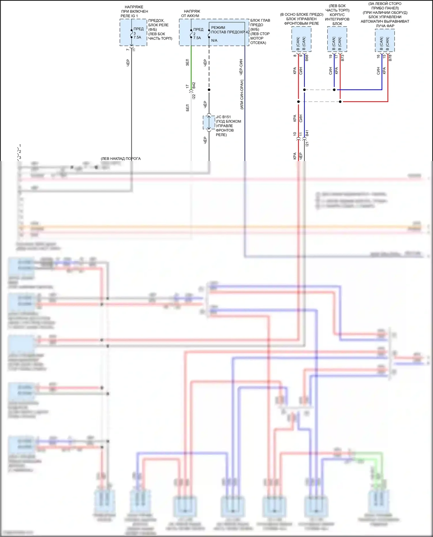Outback Subaru BT рестайлинг (2022-2024): Can шина электросхема (1 из 4) 