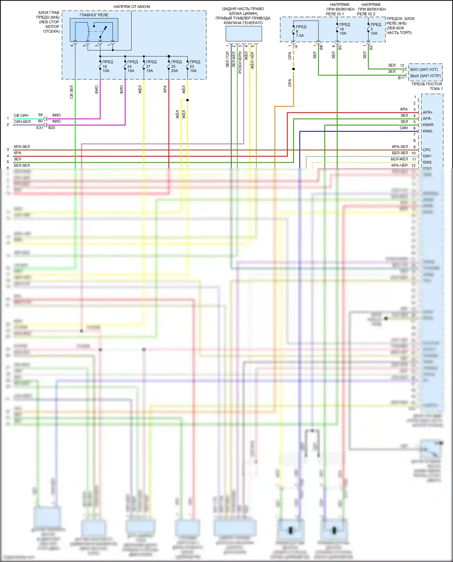 Outback Subaru BT рестайлинг (2022-2024): Электросхема двигателя 2.5l (5 из 5) 