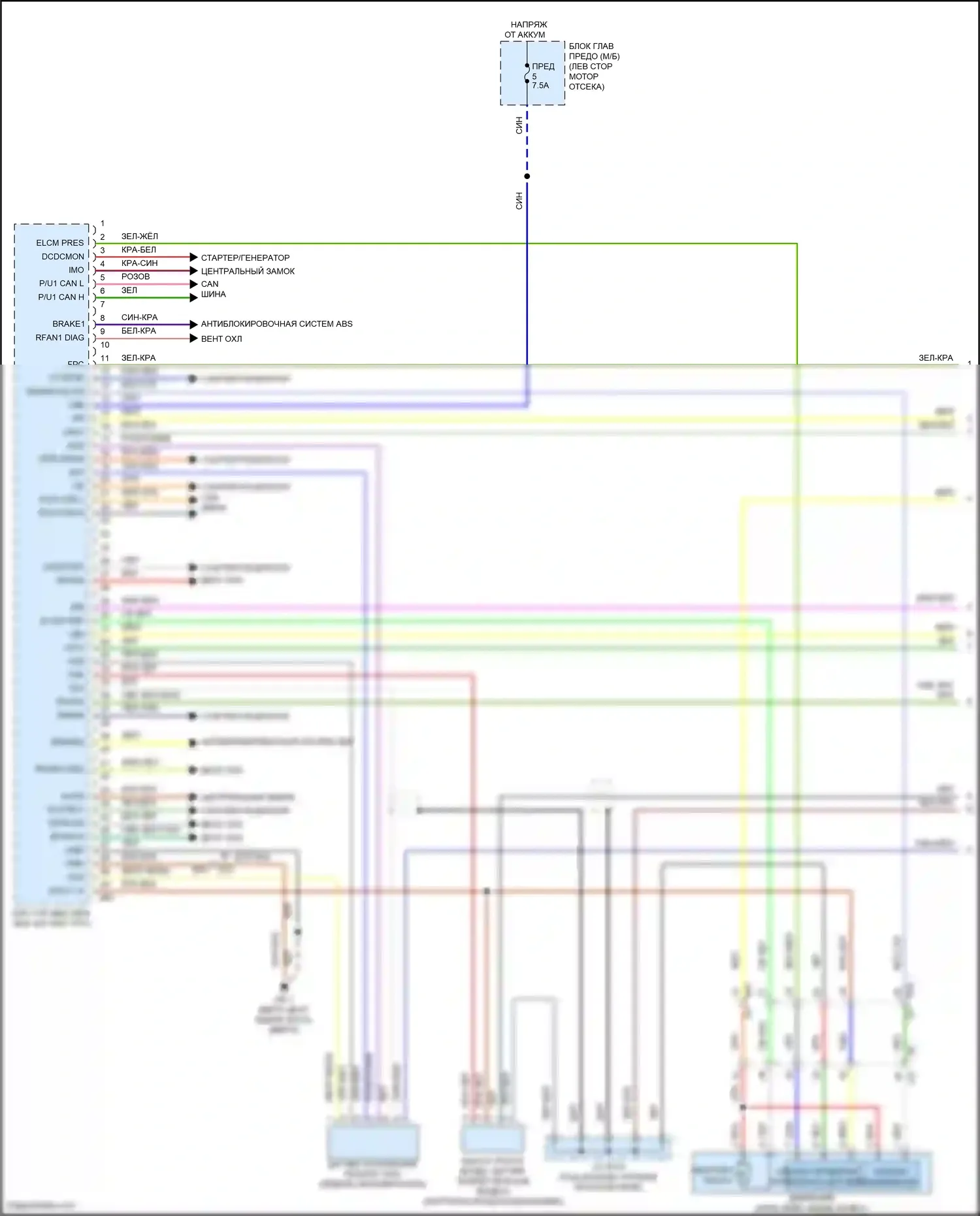 Outback Subaru BT рестайлинг (2022-2024): Электросхема двигателя 2,4л турбо (1 из 7) 