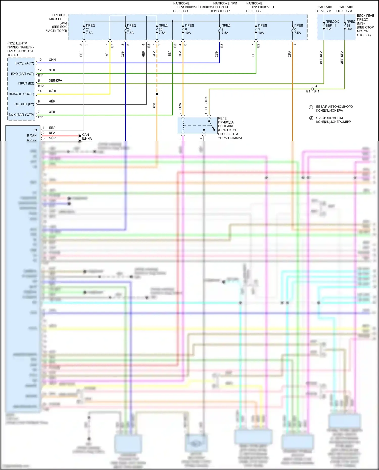 Outback Subaru BT рестайлинг (2022-2024): Электросхема климат контроля (1 из 4) 
