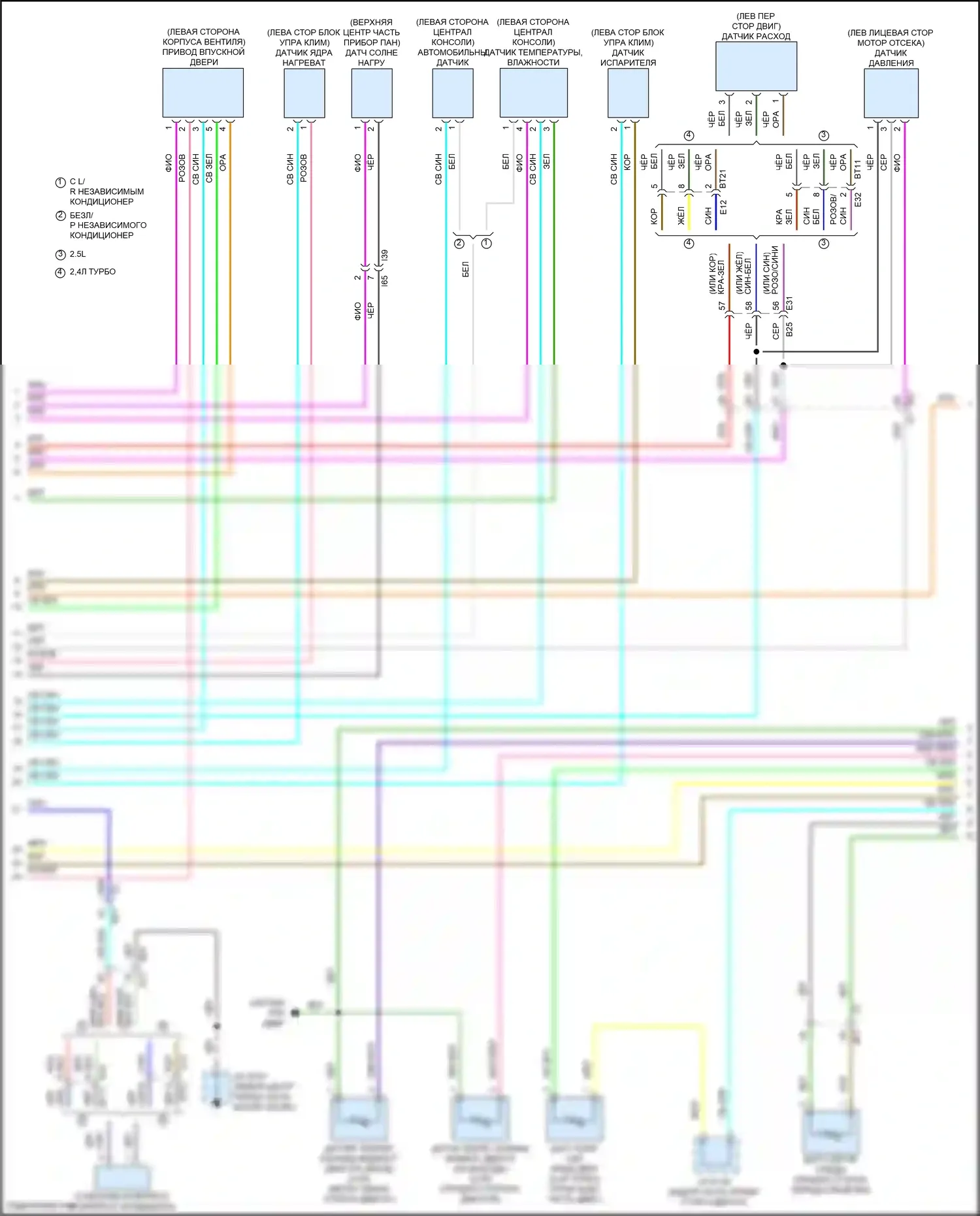 Outback Subaru BT рестайлинг (2022-2024): Электросхема климат контроля (2 из 4) 