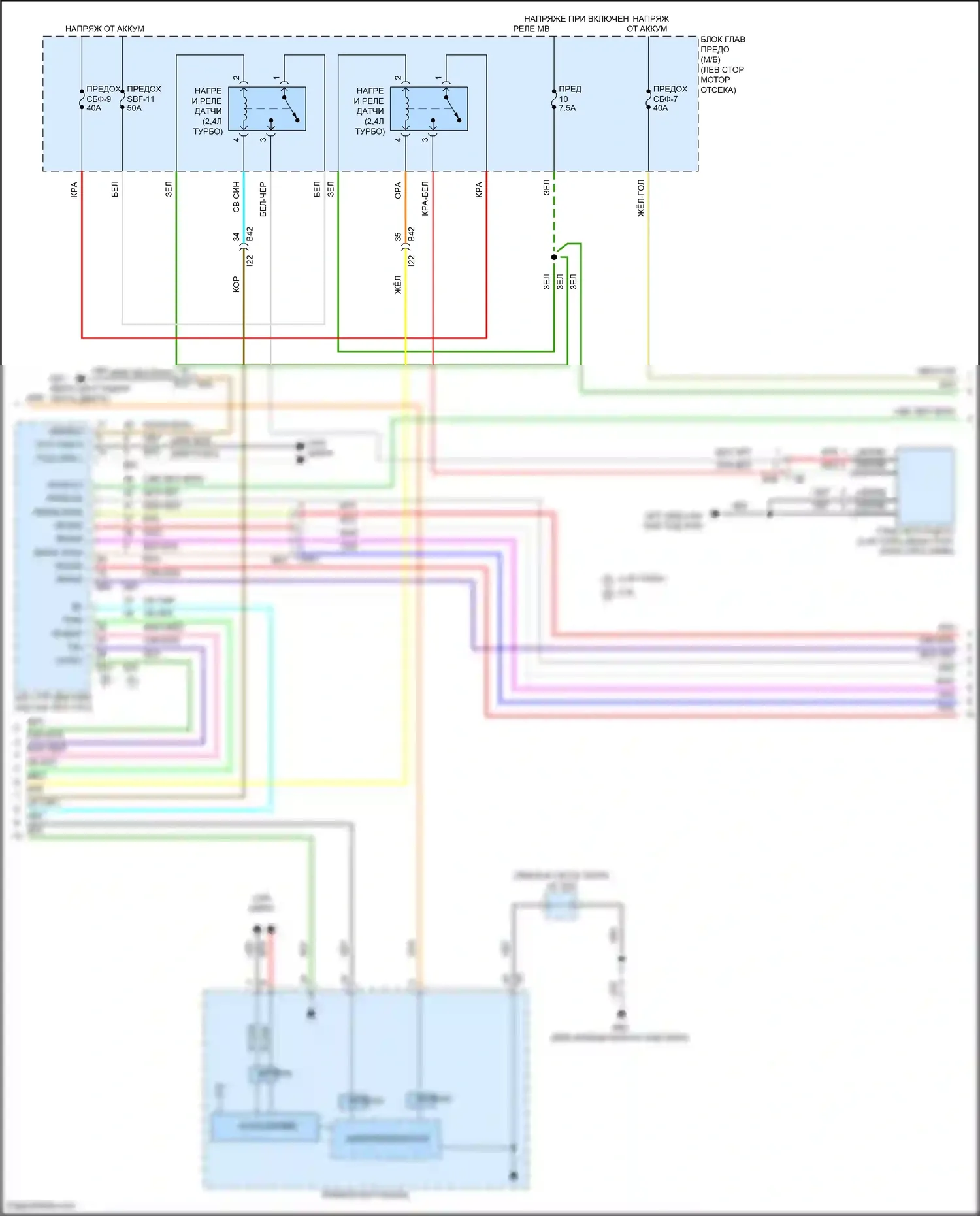 Outback Subaru BT рестайлинг (2022-2024): Электросхема климат контроля (3 из 4) 