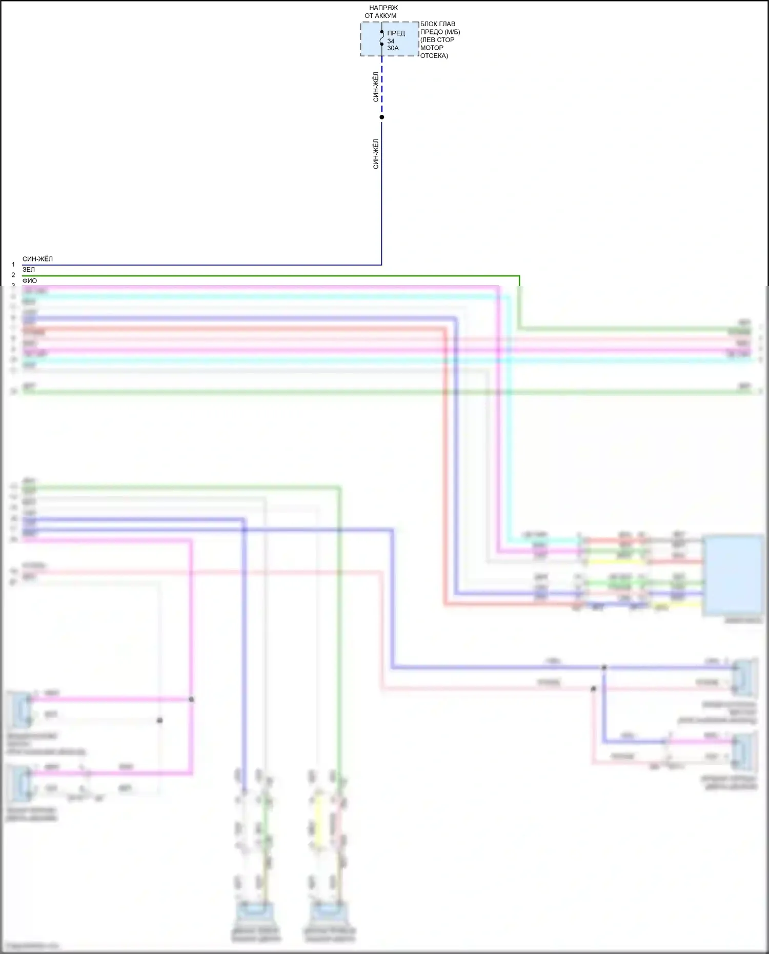 Outback Subaru BT рестайлинг (2022-2024): Электросхема магнитолы, без аудио усилителя и телематики (2 из 3) 