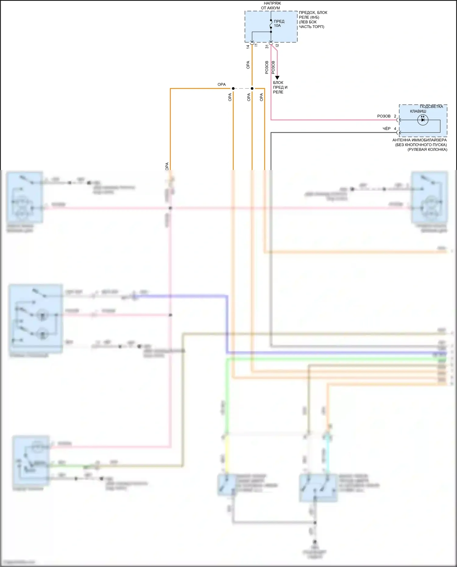 Outback Subaru BT рестайлинг (2022-2024): Электросхема освещения салона (1 из 3) 